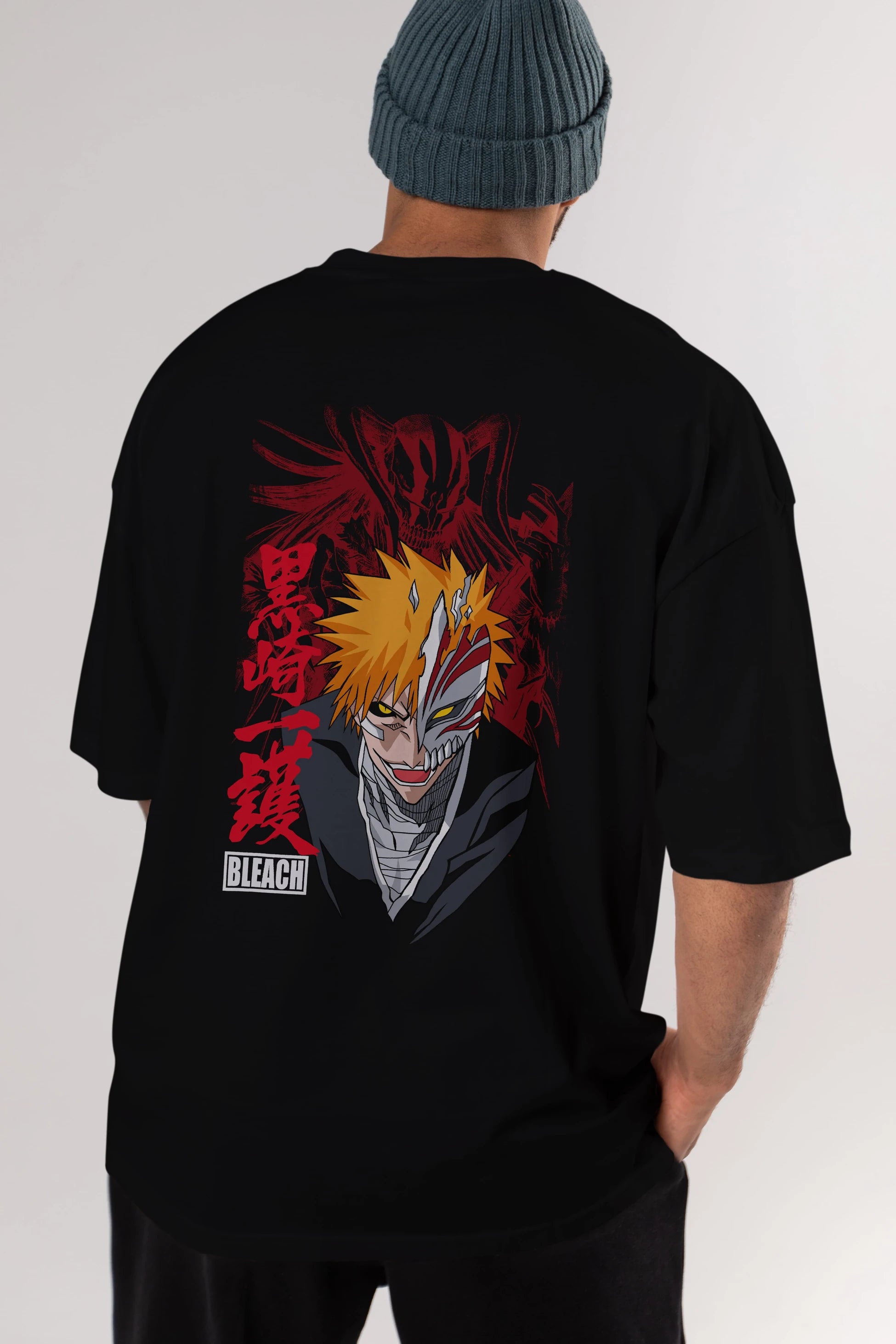 ICHIGO KUROSAKI VIZARD Anime Arka Baskılı Oversize t-shirt Erkek Kadın Unisex