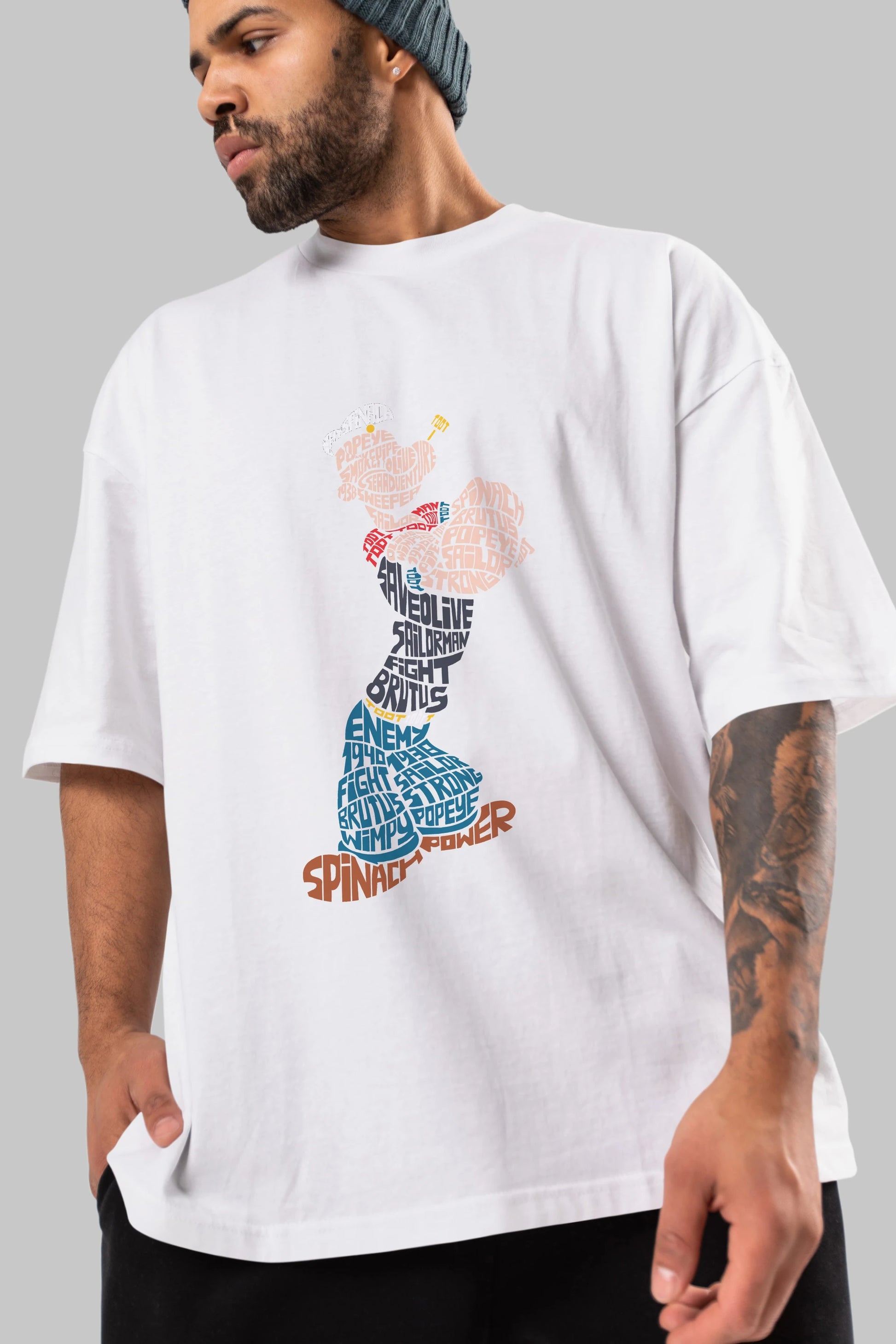 Sailorman Ön Baskılı Oversize t-shirt %100 pamuk Erkek Kadın Unisex
