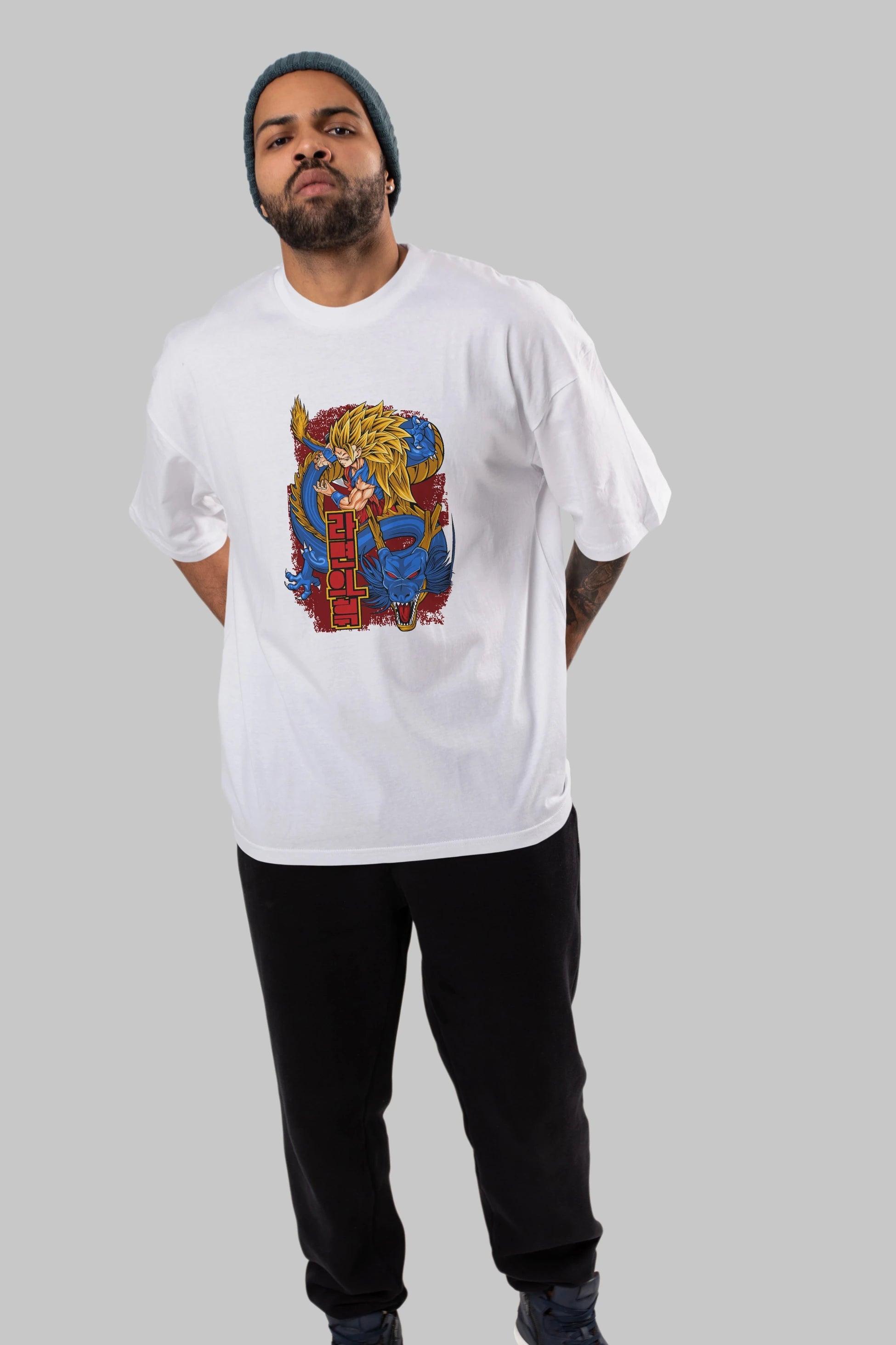 DRAGON BALL Z Anime Ön Baskılı Oversize t-shirt %100 pamuk Erkek Kadın Unisex