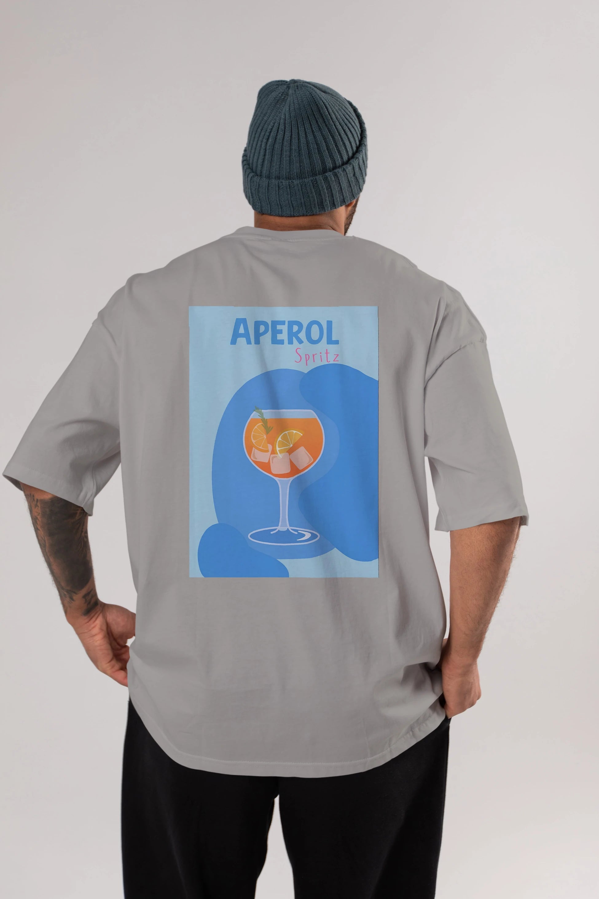 Aperol Spritz 10 Arka Baskılı Oversize t-shirt Erkek Kadın Unisex %100 Pamuk Bisiklet Yaka tişort