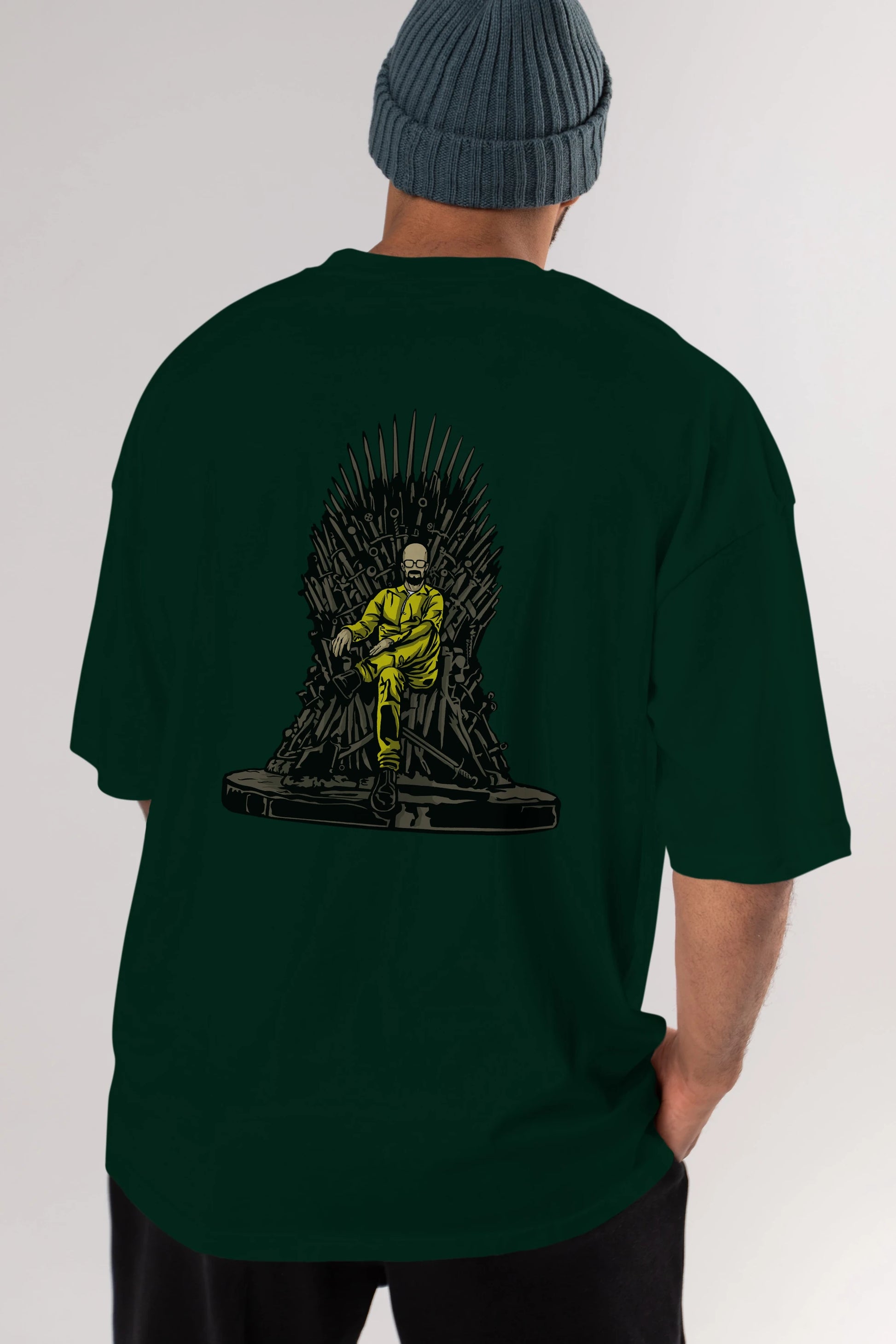 Danger Throne Arka Baskılı Oversize t-shirt Erkek Kadın Unisex %100 Pamuk