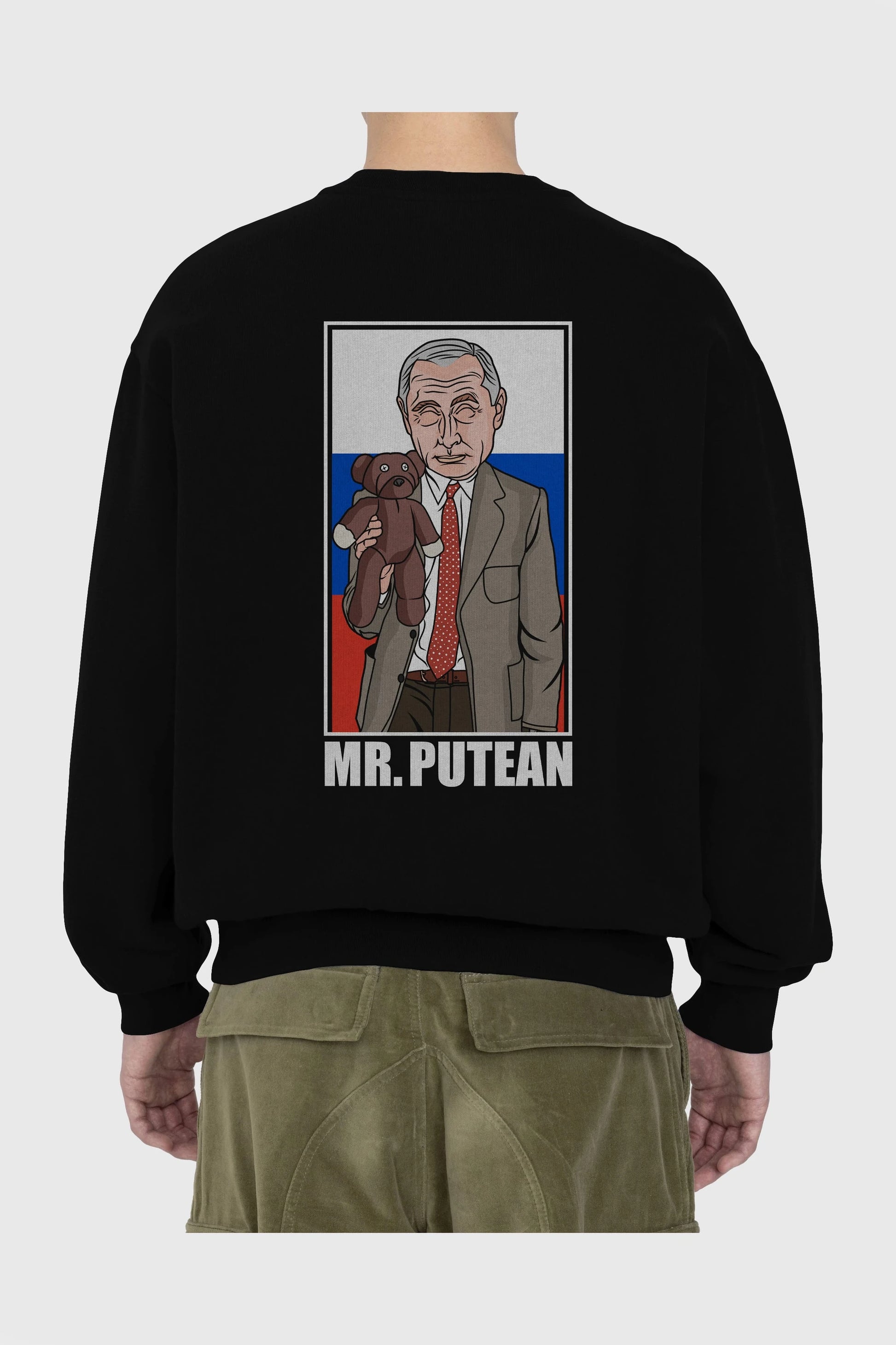 Mr Putean Arka Baskılı Oversize Sweatshirt Erkek Kadın Unisex