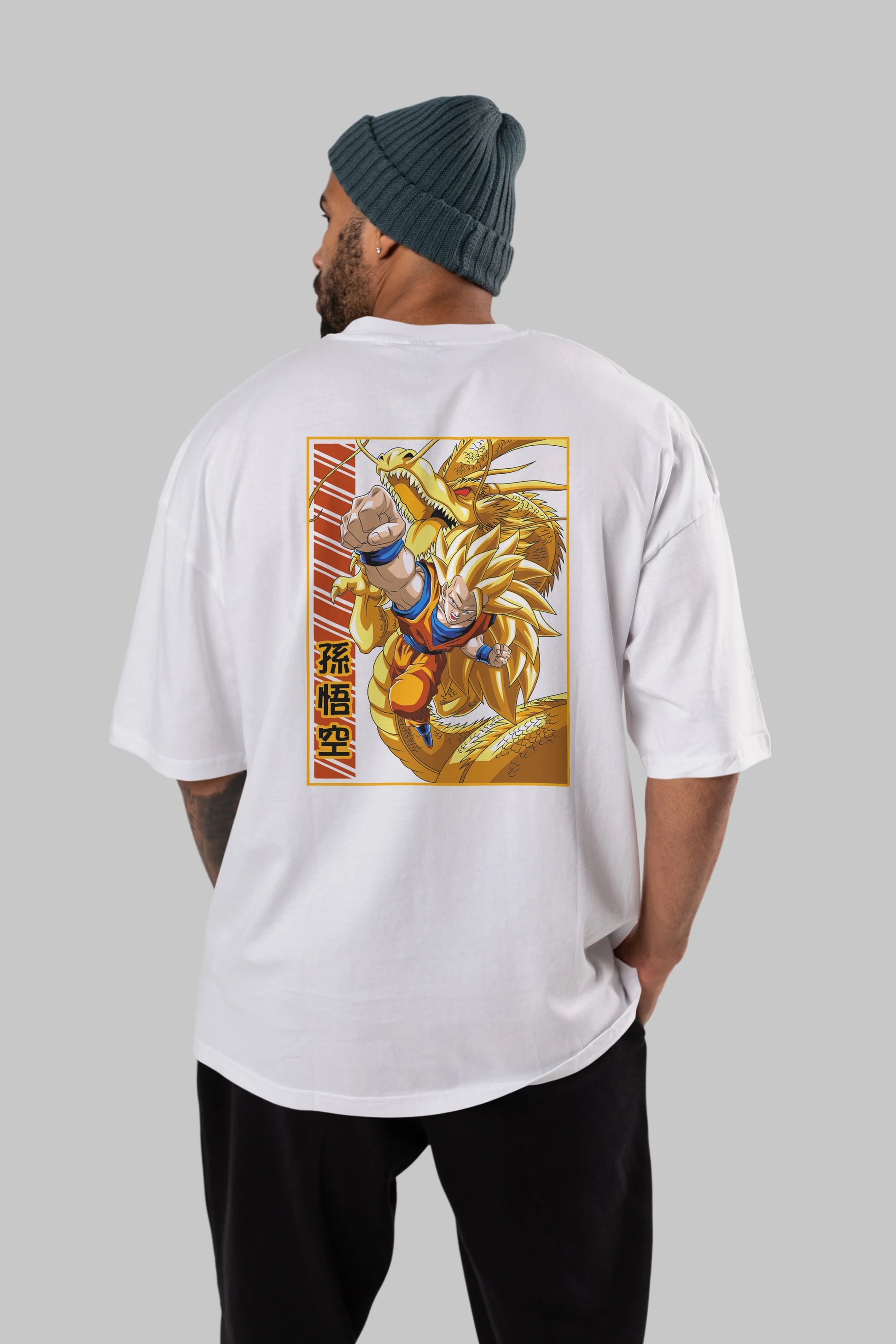 DragonBall Goku Anime Arka Baskılı Oversize t-shirt Erkek Kadın Unisex