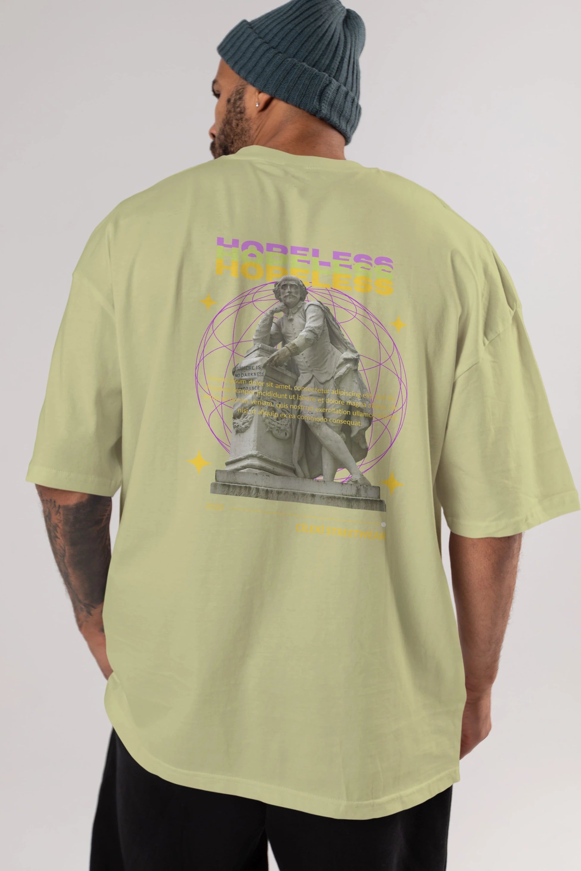 Hopeless Arka Baskılı Oversize t-shirt Erkek Kadın Unisex