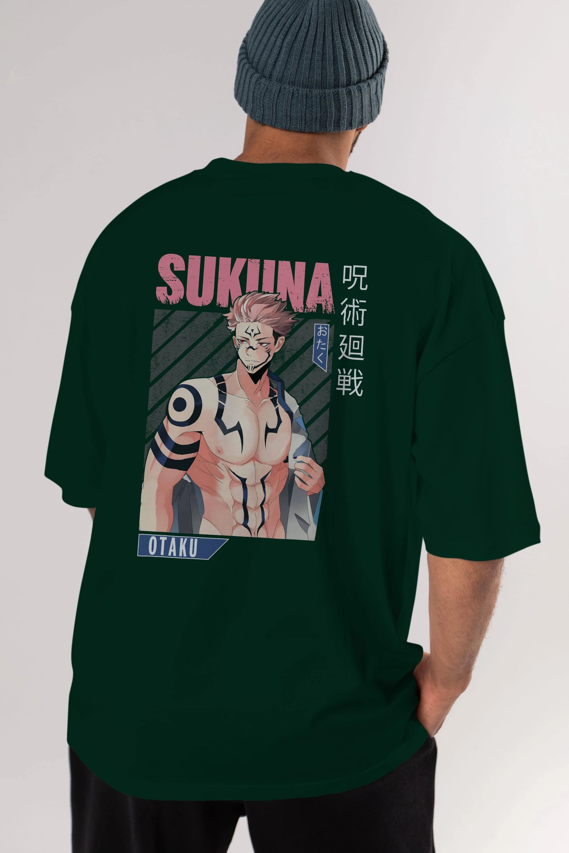 Sukuna Ryoumen 1 Anime Arka Baskılı Oversize t-shirt Erkek Kadın Unisex