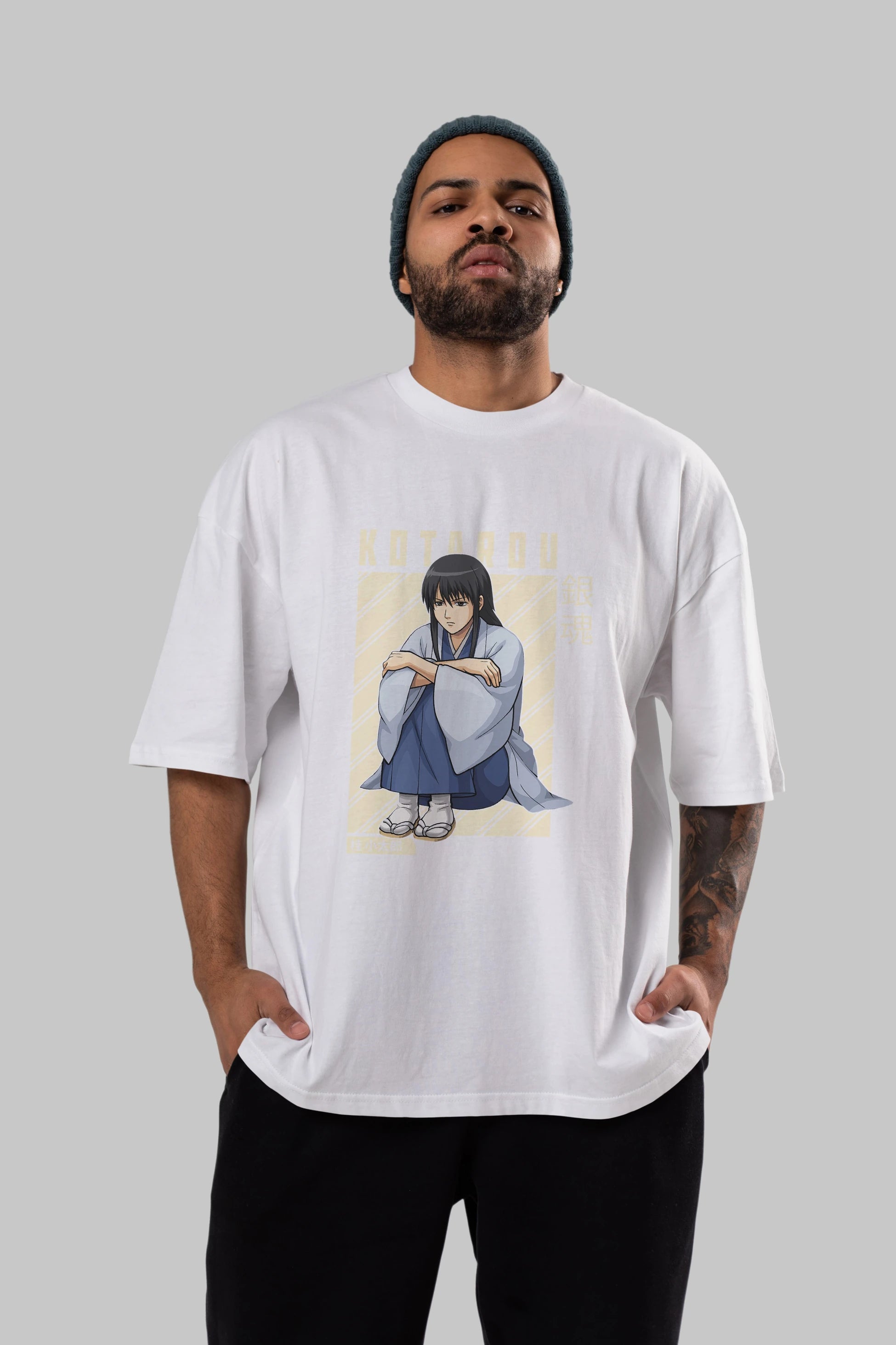 Kotarou Katsura GINTAMA Anime Ön Baskılı Oversize t-shirt %100 pamuk Erkek Kadın Unisex