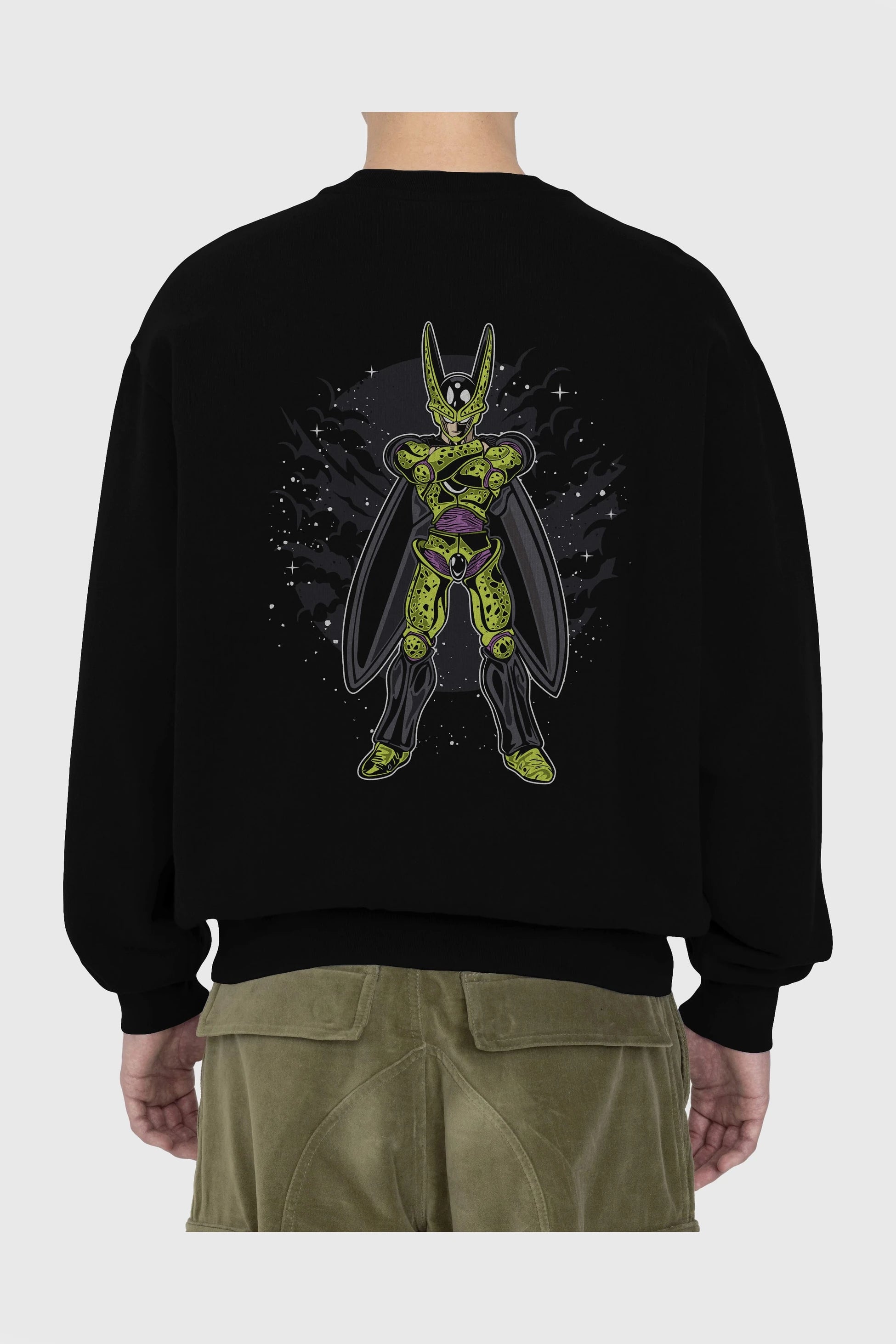 CELL Arka Baskılı Oversize Sweatshirt Erkek Kadın Unisex