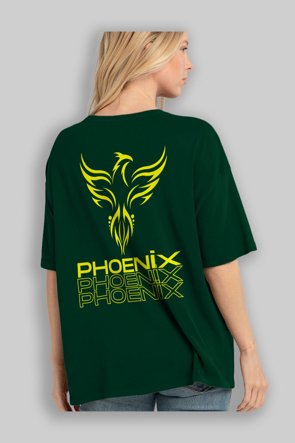Phoenix Yazılı Arka Baskılı Oversize t-shirt Erkek Kadın Unisex