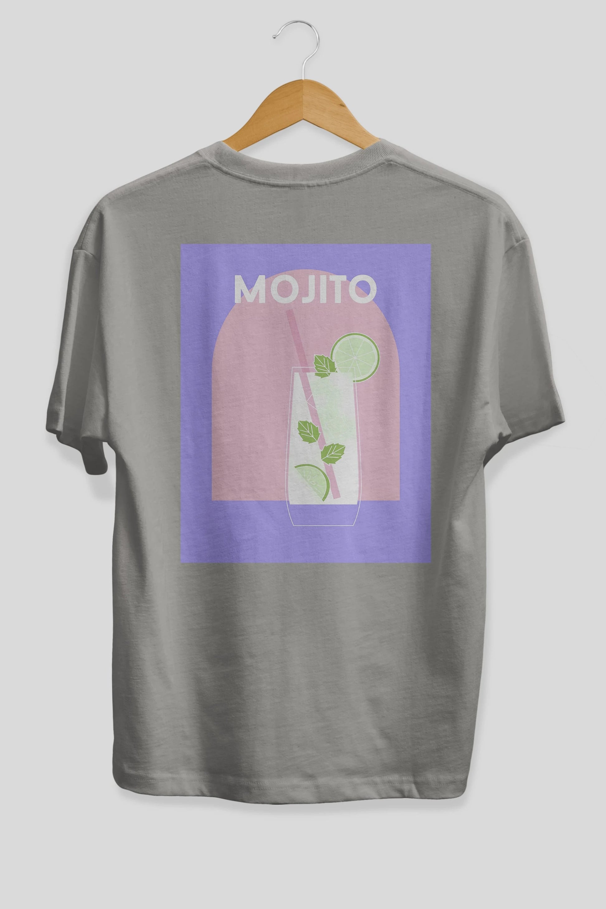 Mojito 2 Arka Baskılı Oversize t-shirt Erkek Kadın Unisex %100 Pamuk Bisiklet Yaka tişort