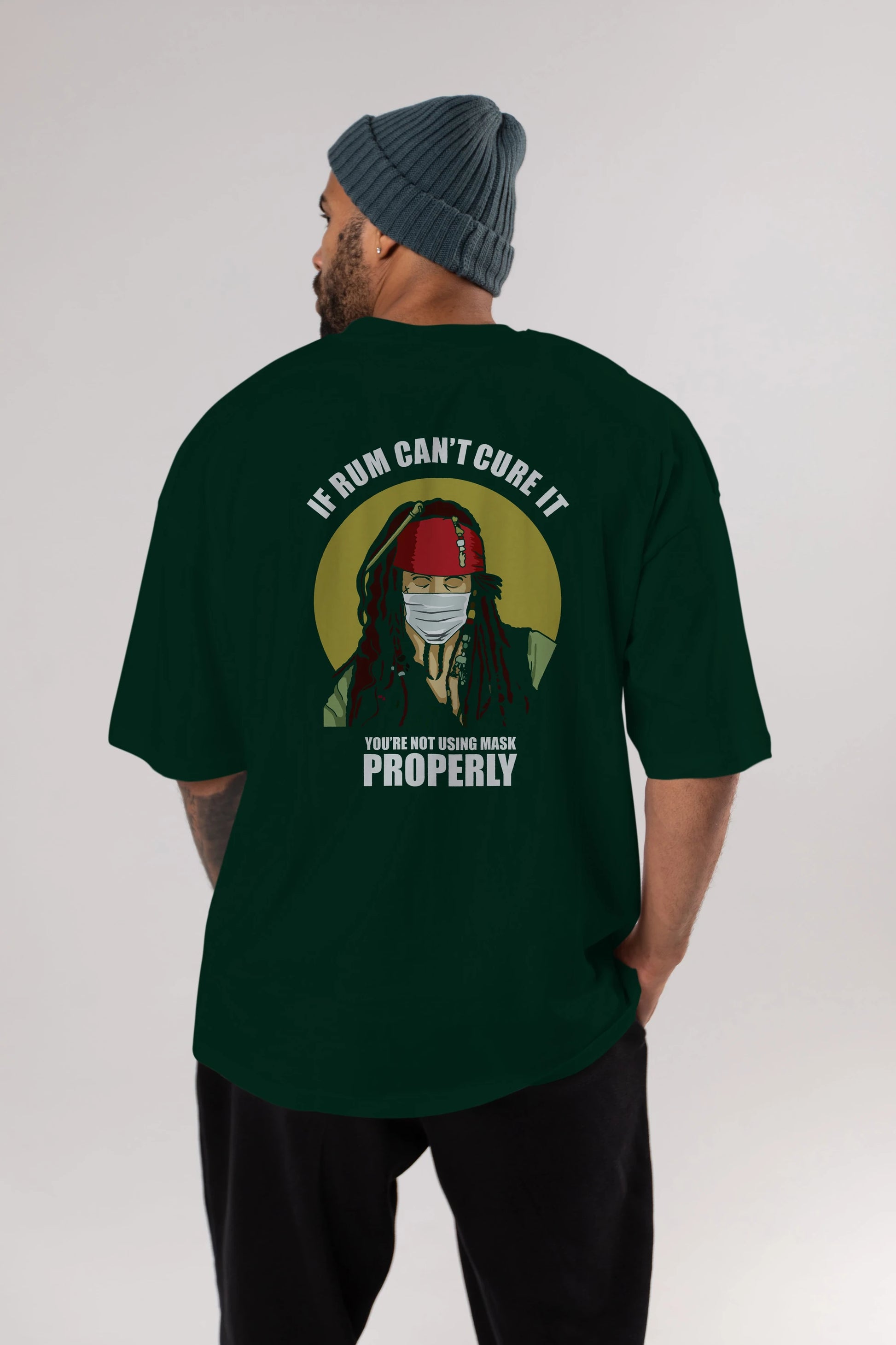 Pirates Maker Arka Baskılı Oversize t-shirt Erkek Kadın Unisex %100 Pamuk tişort