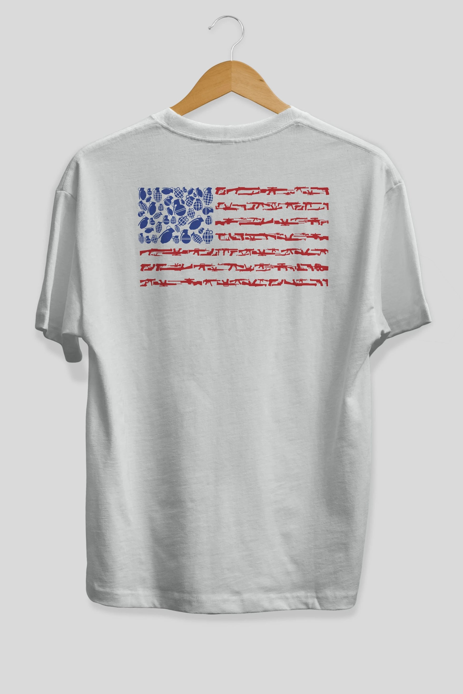 Weapon Flag Arka Baskılı Oversize t-shirt %100 pamuk Erkek Kadın Unisex
