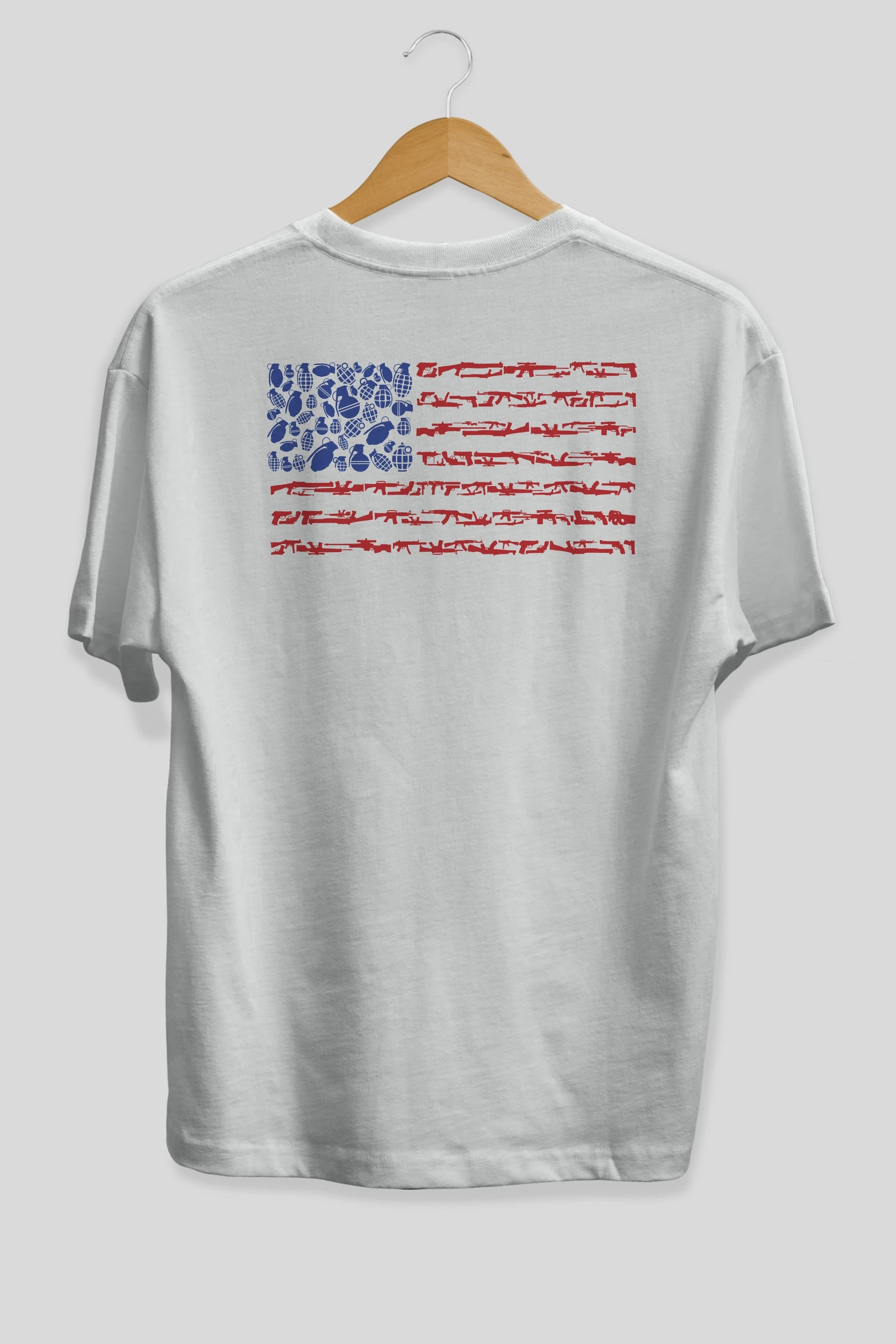 Weapon Flag Arka Baskılı Oversize t-shirt %100 pamuk Erkek Kadın Unisex