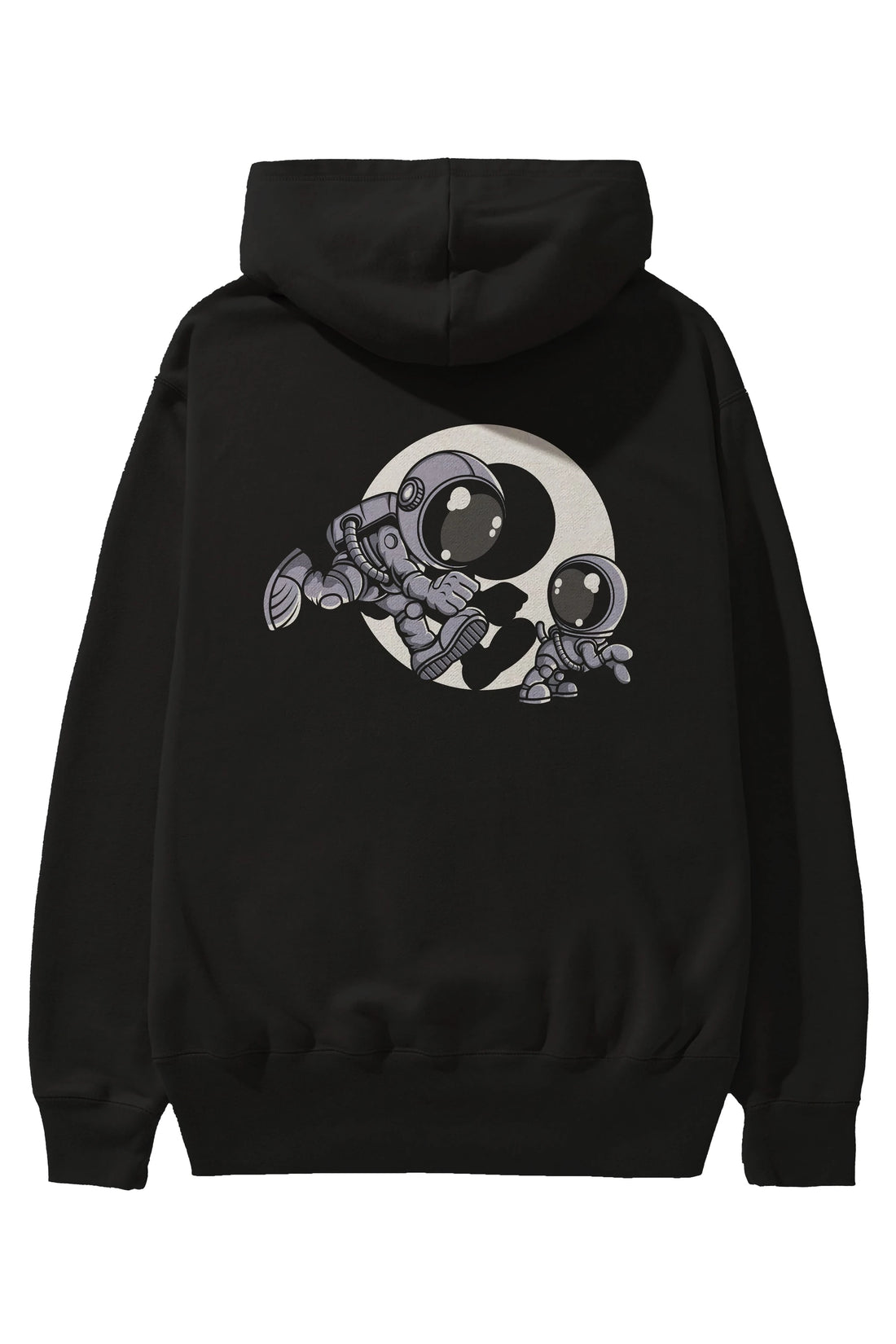 Astronaut And Little Dog Arka Baskılı Hoodie Oversize Kapüşonlu Sweatshirt Erkek Kadın Unisex