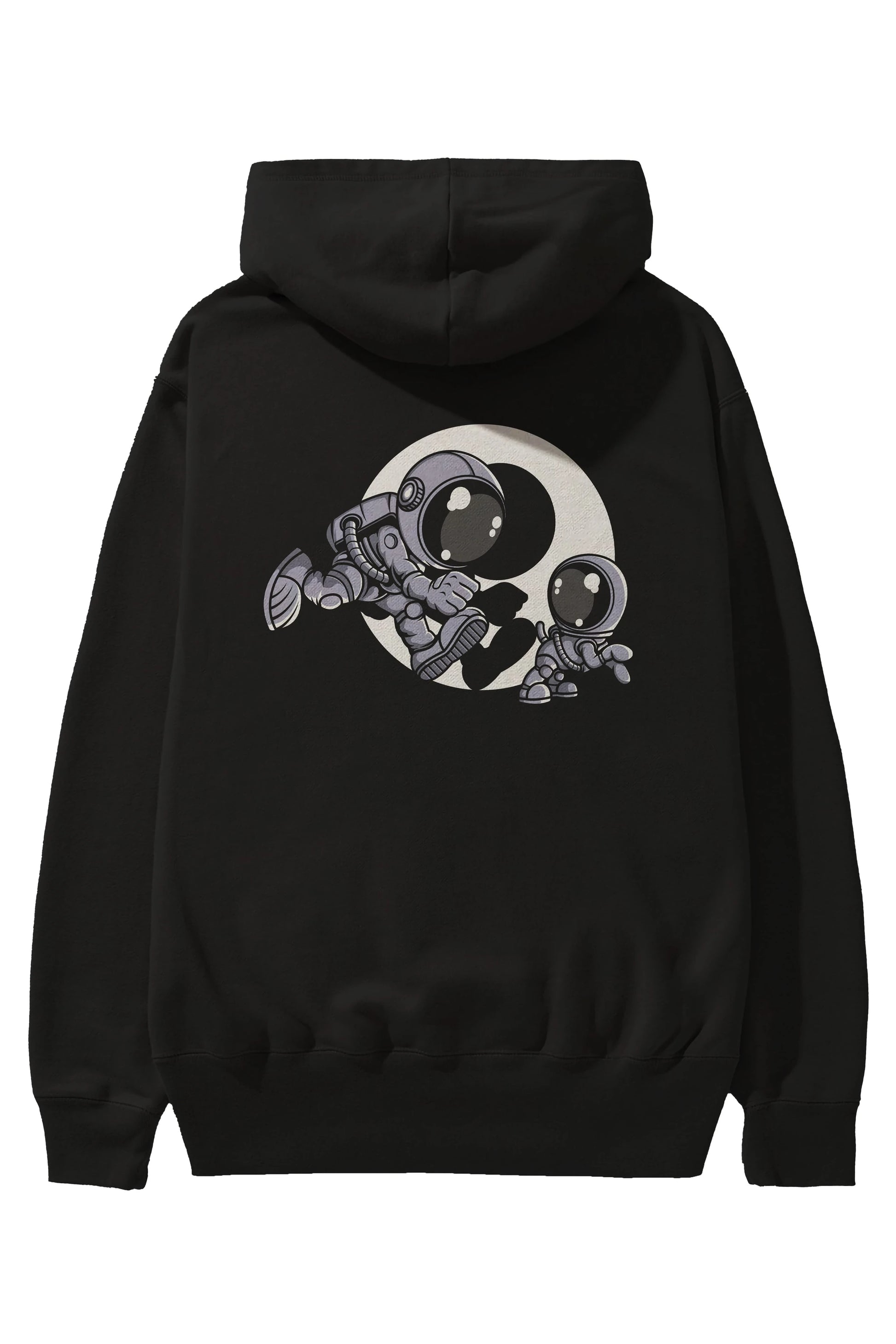 Astronaut And Little Dog Arka Baskılı Hoodie Oversize Kapüşonlu Sweatshirt Erkek Kadın Unisex