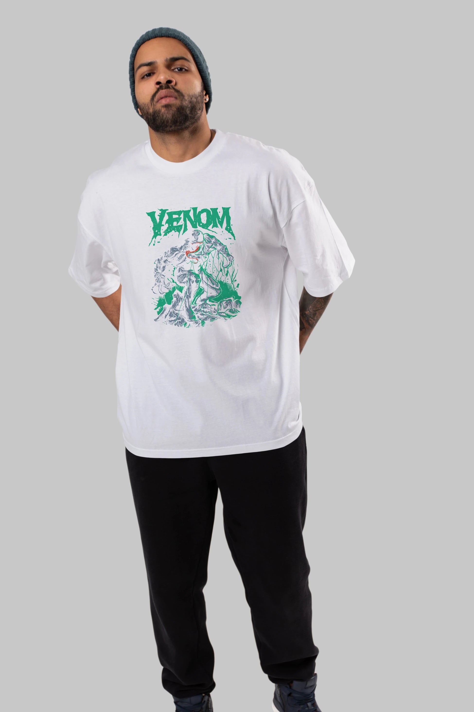 Venom (3) Ön Baskılı Oversize t-shirt Erkek Kadın Unisex %100 Pamuk Bisiklet Yaka tişort