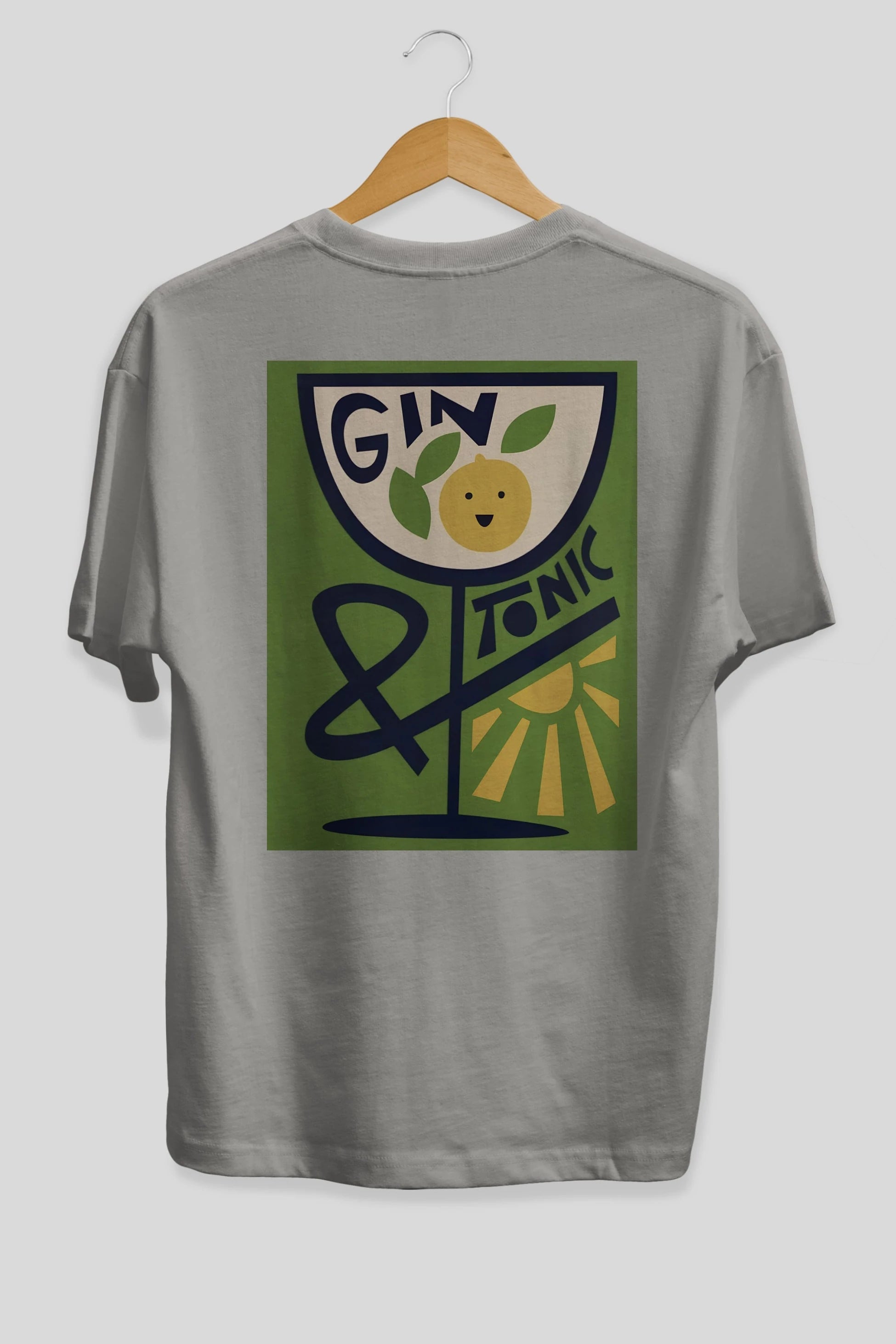 Gin Tonic 3 Arka Baskılı Oversize t-shirt Erkek Kadın Unisex %100 Pamuk Bisiklet Yaka tişort