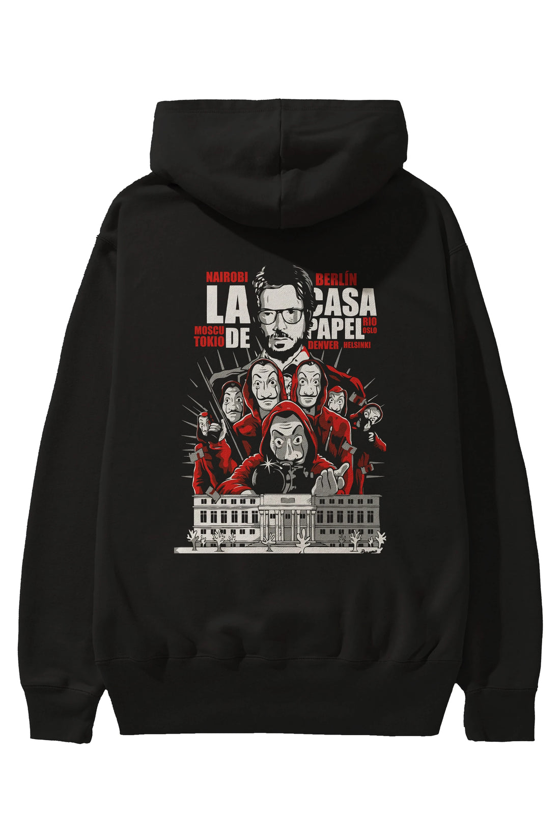 La Casa De Papel (2) Arka Baskılı Hoodie Oversize Kapüşonlu Sweatshirt Erkek Kadın Unisex