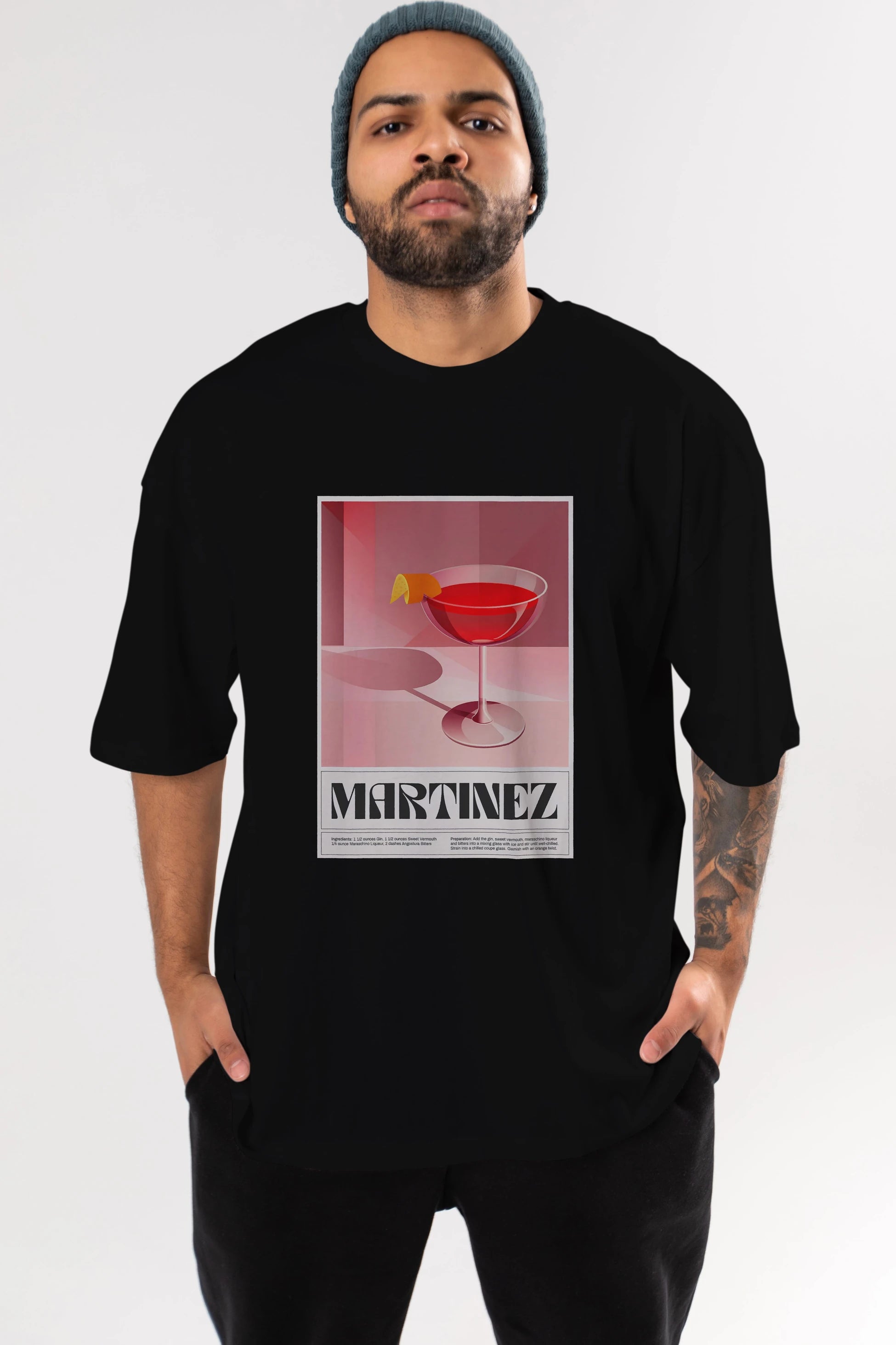 Martinez Ön Baskılı Oversize t-shirt Erkek Kadın Unisex %100 Pamuk Bisiklet Yaka tişort