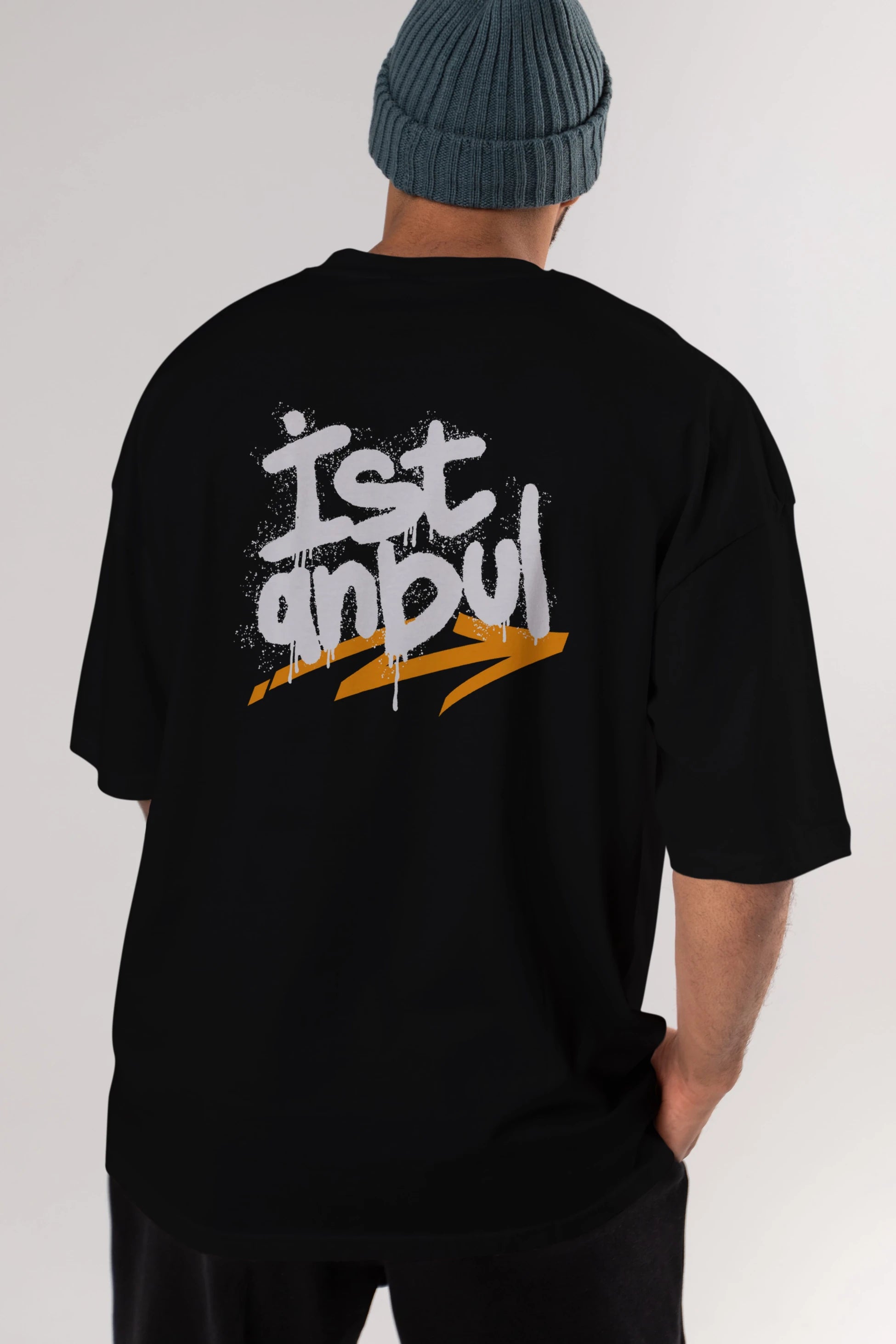 istanbul Yazılı Arka Baskılı Oversize t-shirt Erkek Kadın Unisex