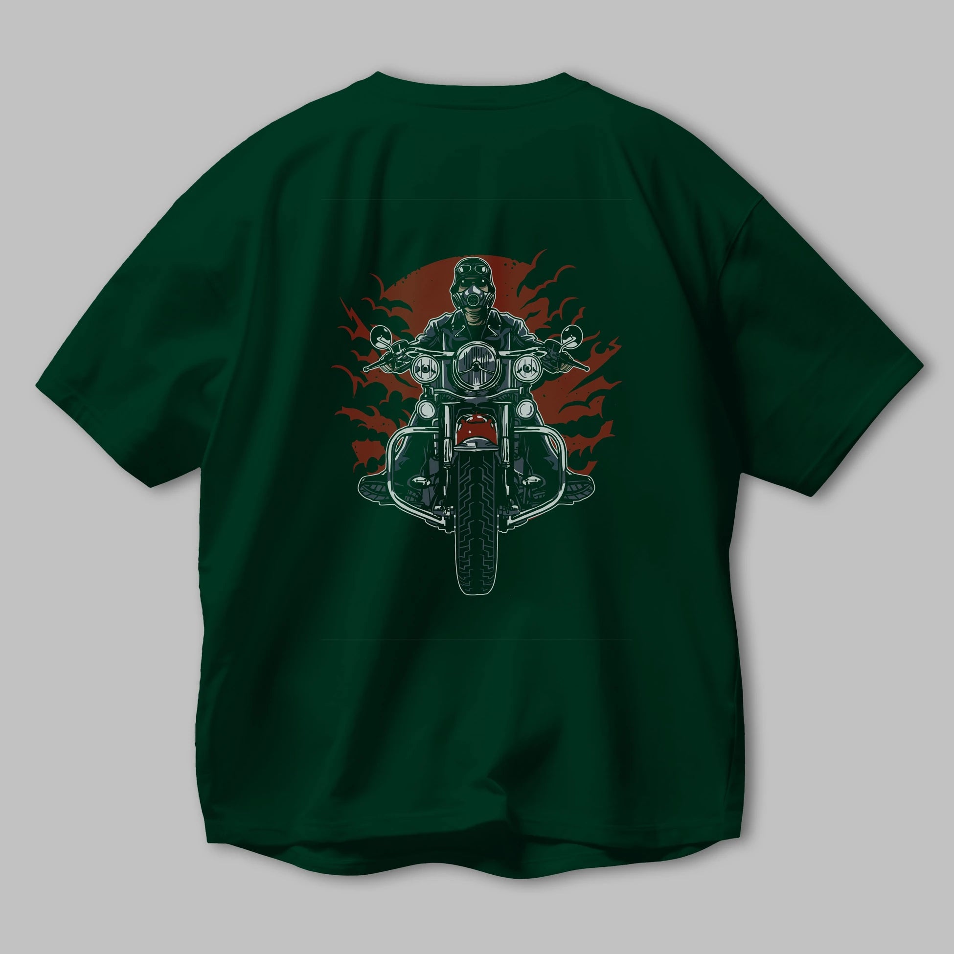 Wild Biker Arka Baskılı Oversize t-shirt Erkek Kadın Unisex %100 Pamuk