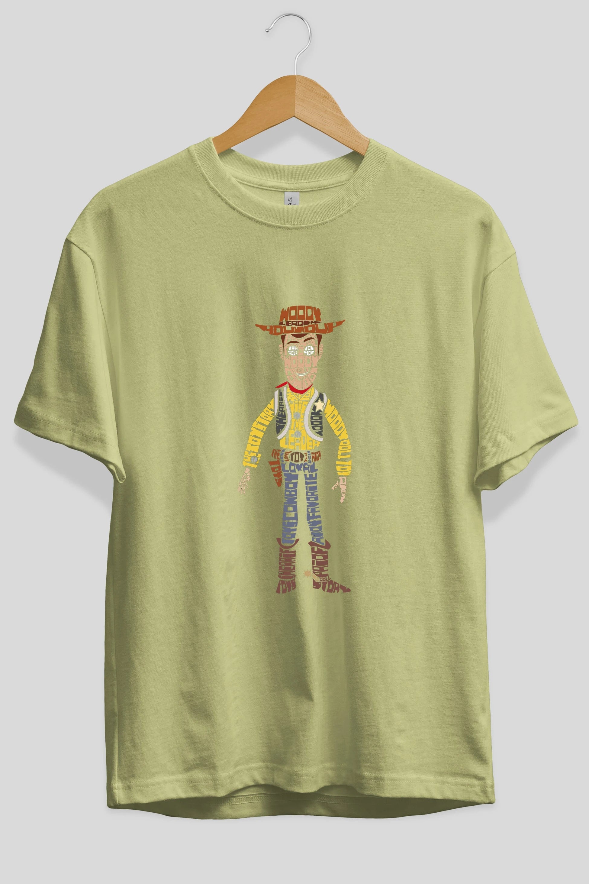 Woody Ön Baskılı Oversize t-shirt %100 pamuk Erkek Kadın Unisex
