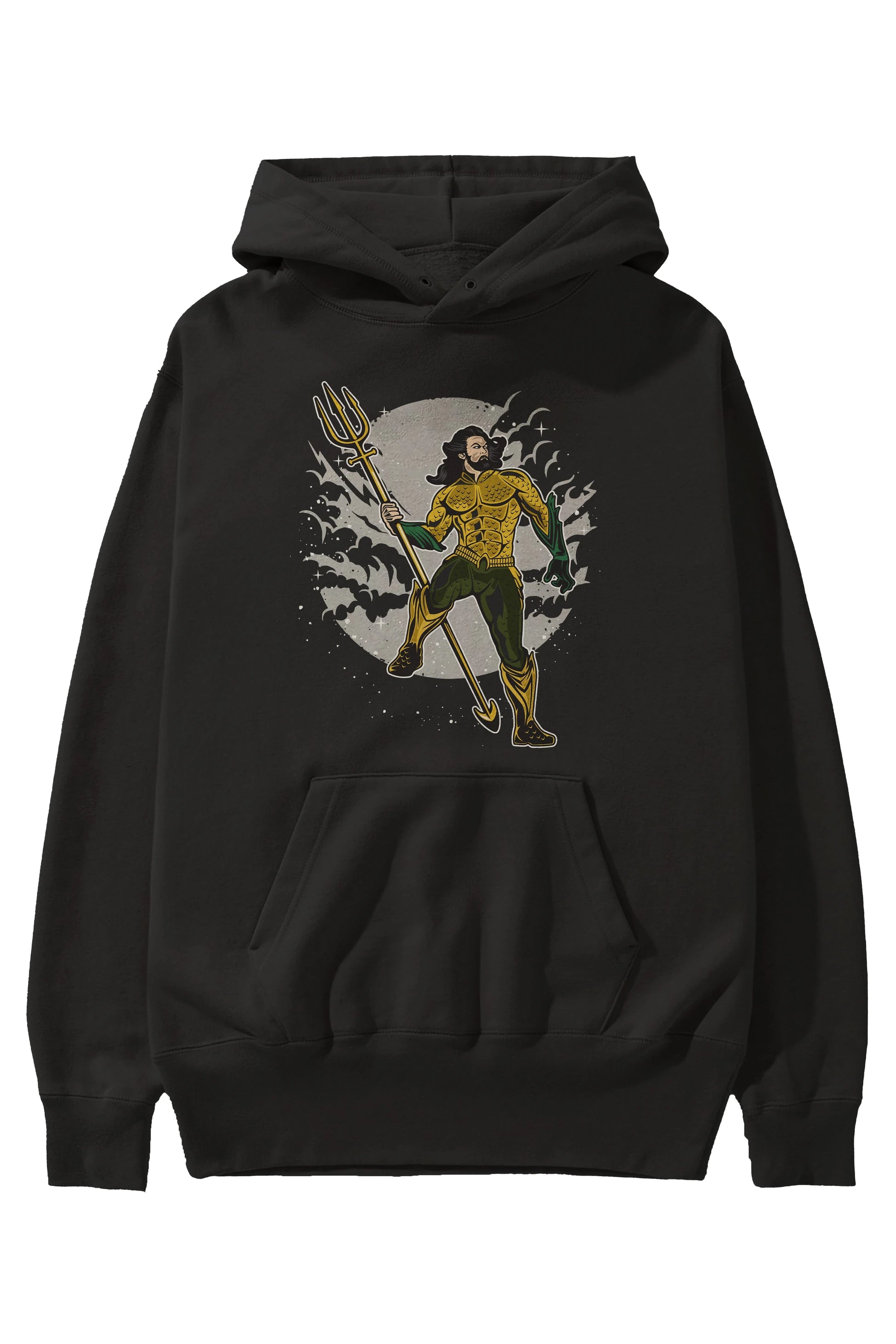 AQUAMAN Ön Baskılı Hoodie Oversize Kapüşonlu Sweatshirt Erkek Kadın Unisex