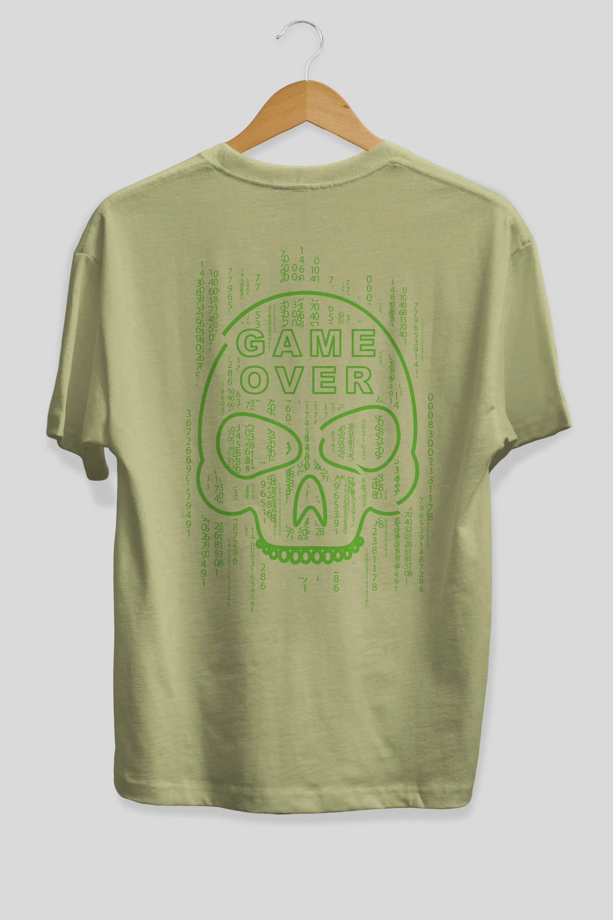Game Over Arka Baskılı Oversize t-shirt Erkek Kadın Unisex