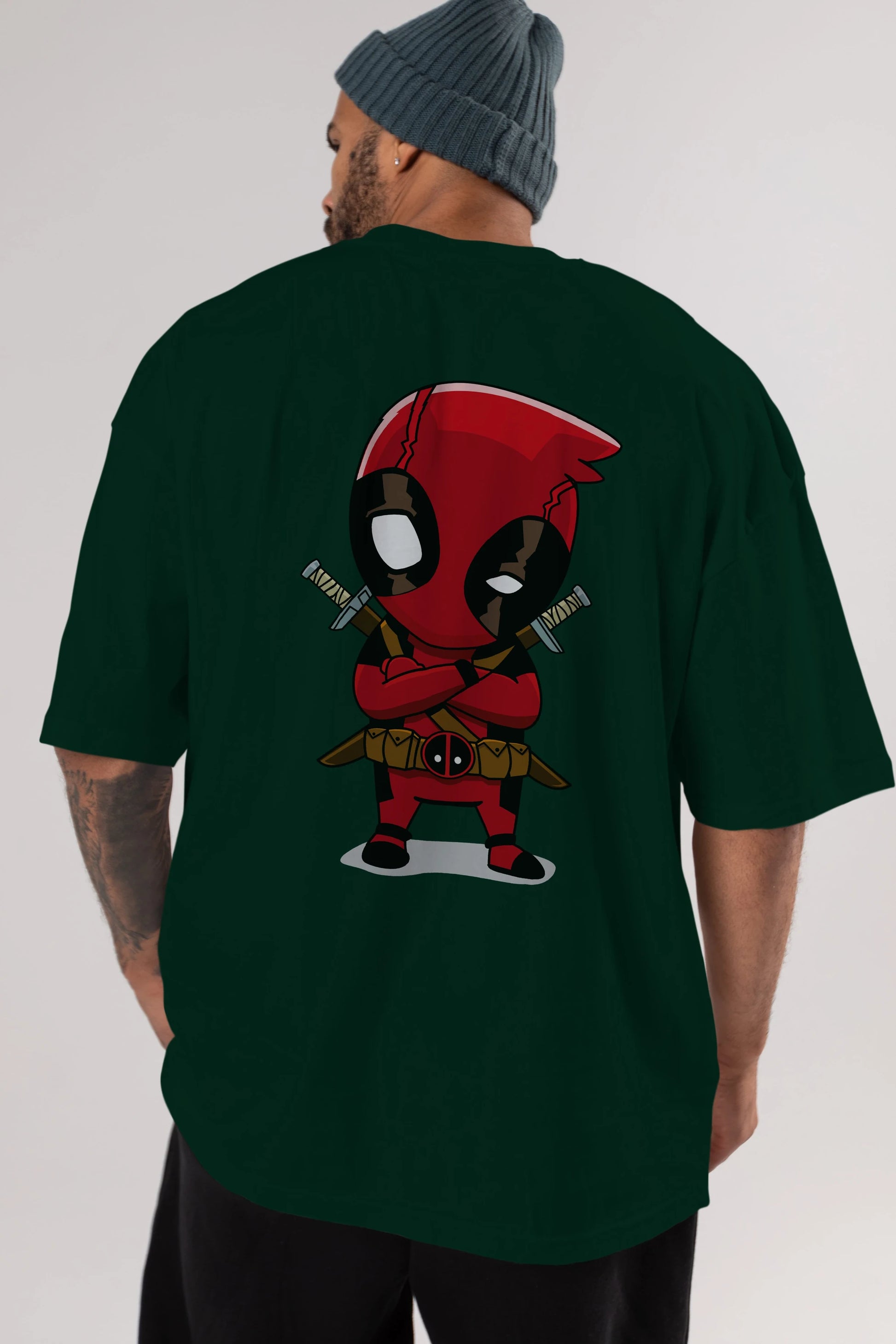 Deadpool (19) Arka Baskılı Oversize t-shirt Erkek Kadın Unisex %100 Pamuk Bisiklet Yaka tişort
