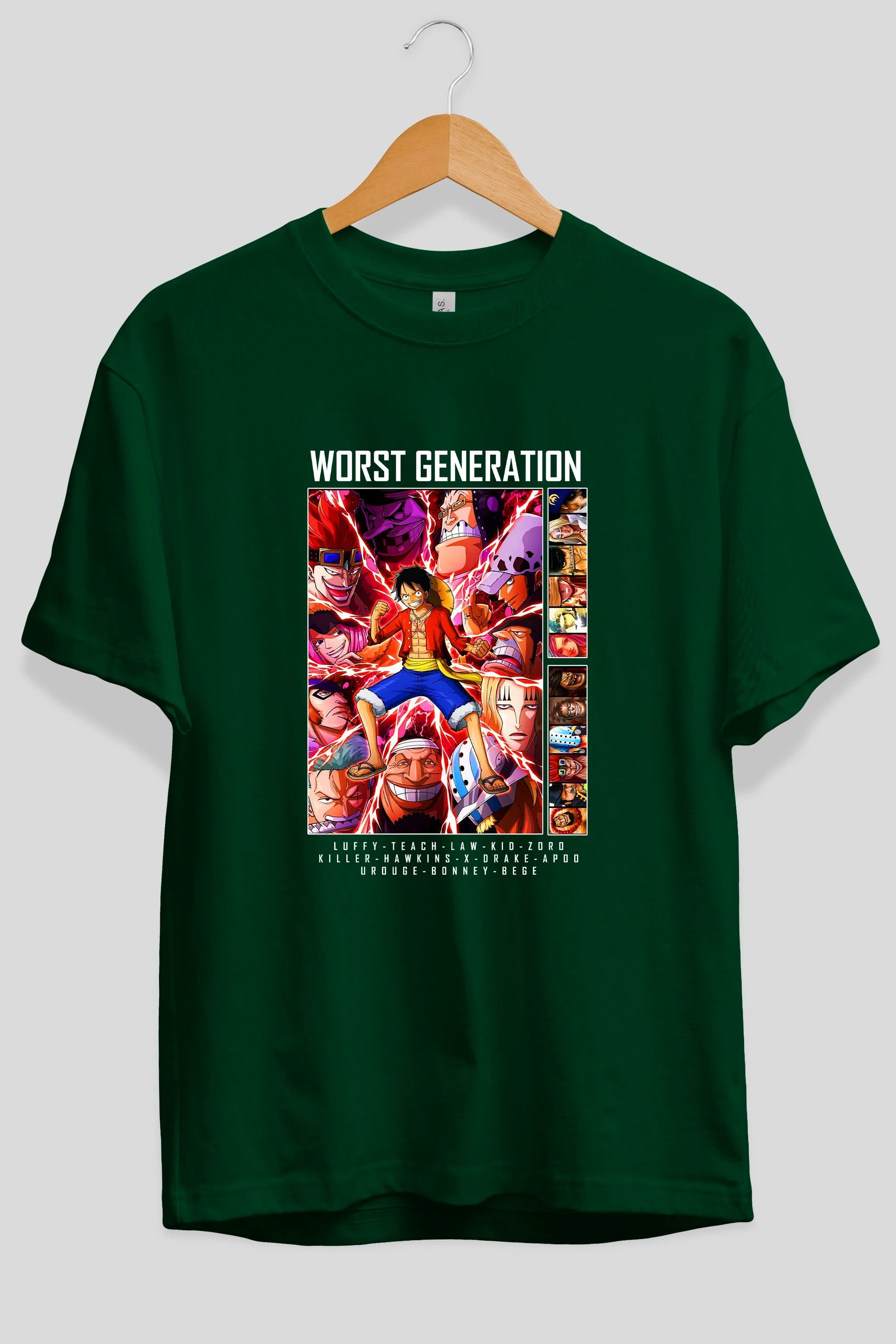 Worst Generation Anime Ön Baskılı Oversize t-shirt Erkek Kadın Unisex