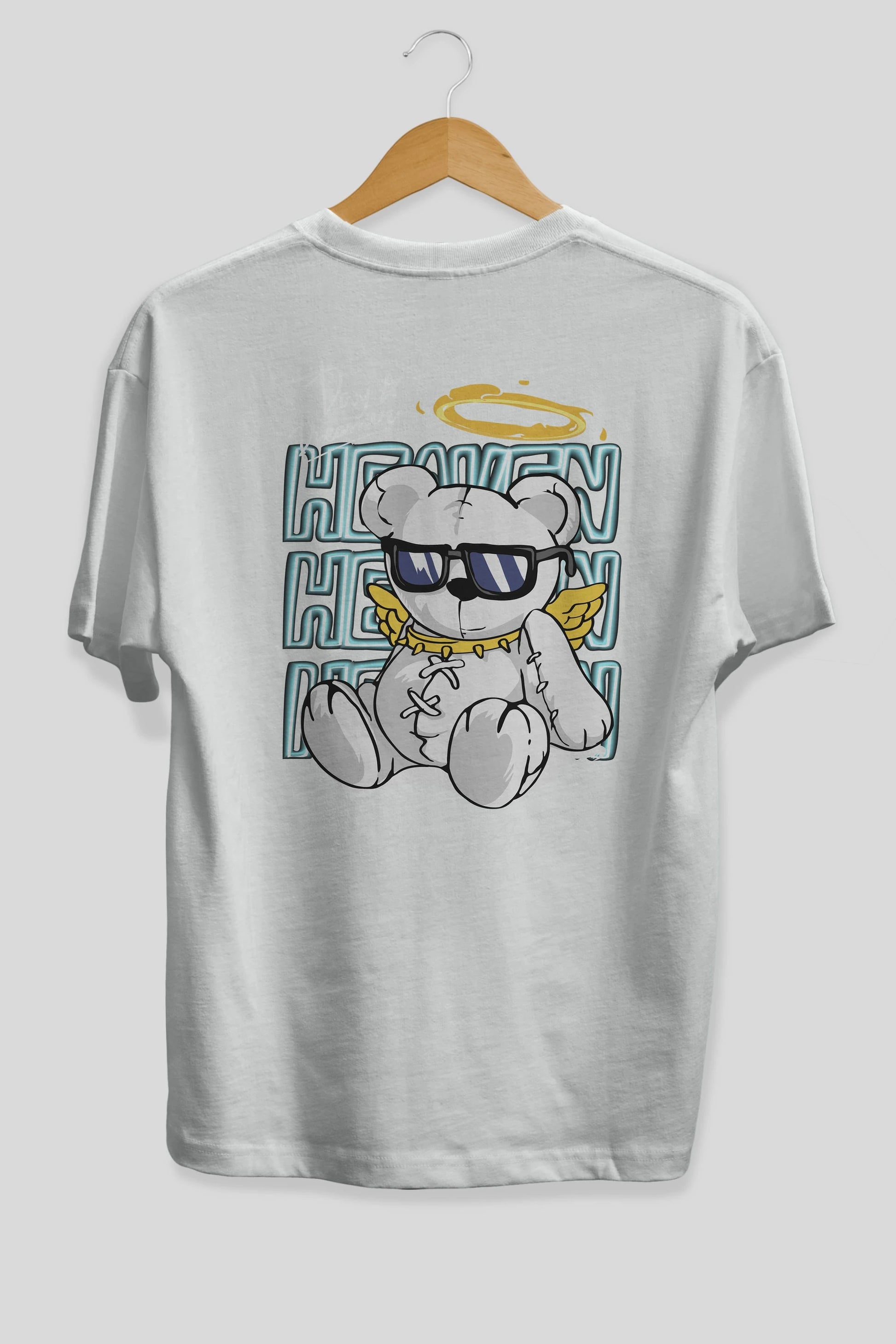 Heaven Bear Arka Baskılı Oversize t-shirt Erkek Kadın Unisex