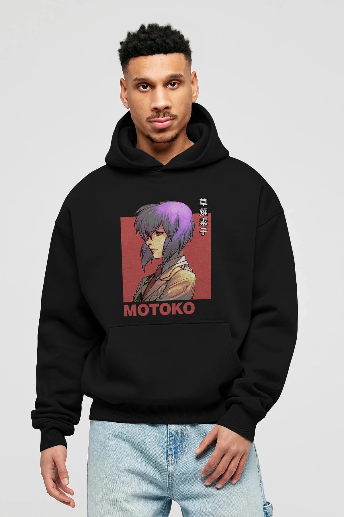 Motoko Kusanagi 12 Anime Ön Baskılı Hoodie Oversize Kapüşonlu Sweatshirt Erkek Kadın Unisex
