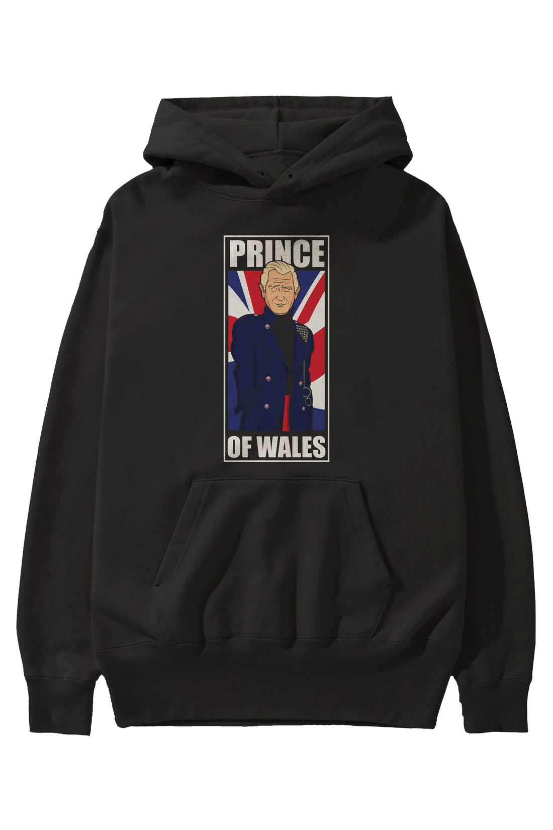 Prince Charles Ön Baskılı Hoodie Oversize Kapüşonlu Sweatshirt Erkek Kadın Unisex