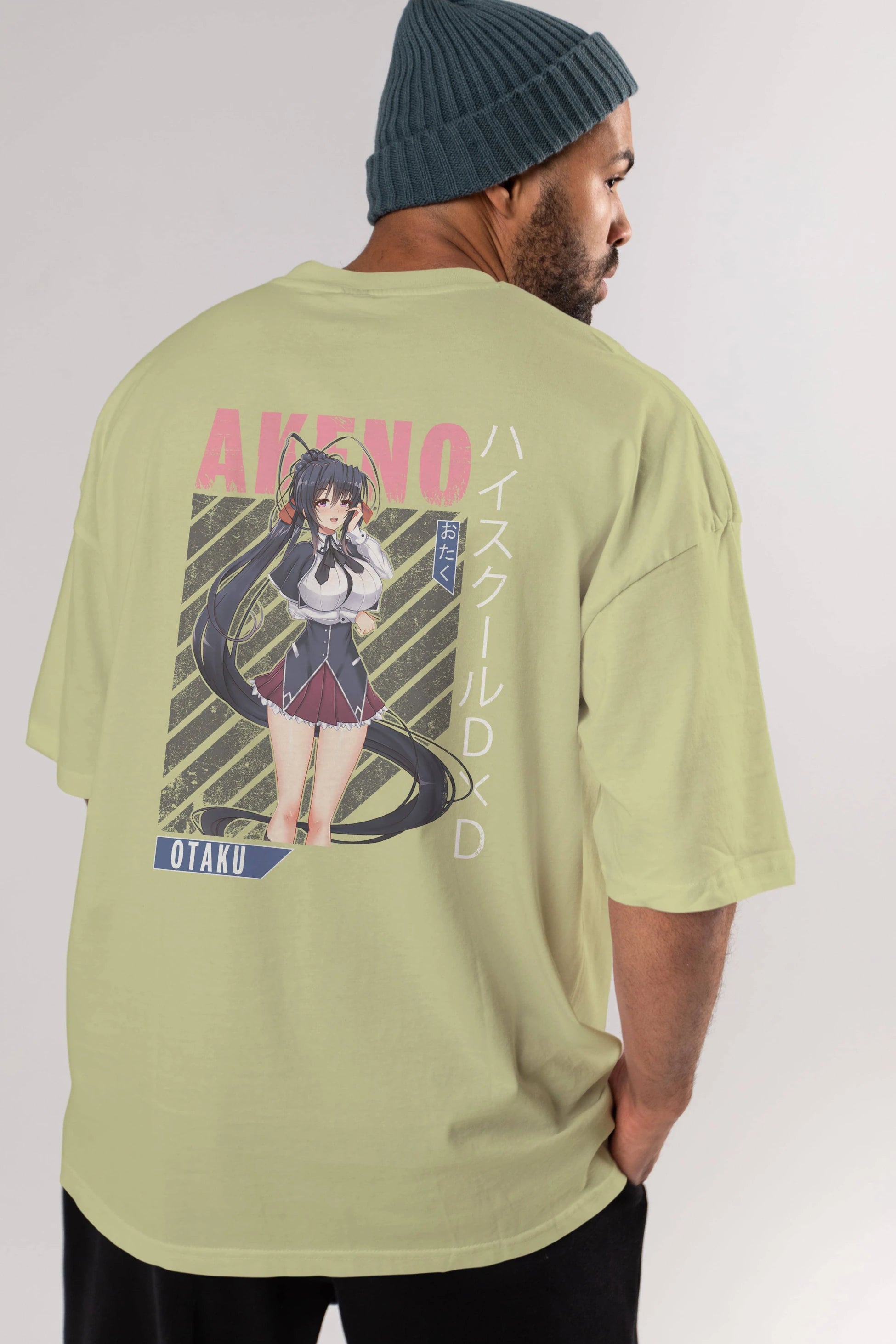 Akeno Himejima 4 Anime Arka Baskılı Oversize t-shirt Erkek Kadın Unisex
