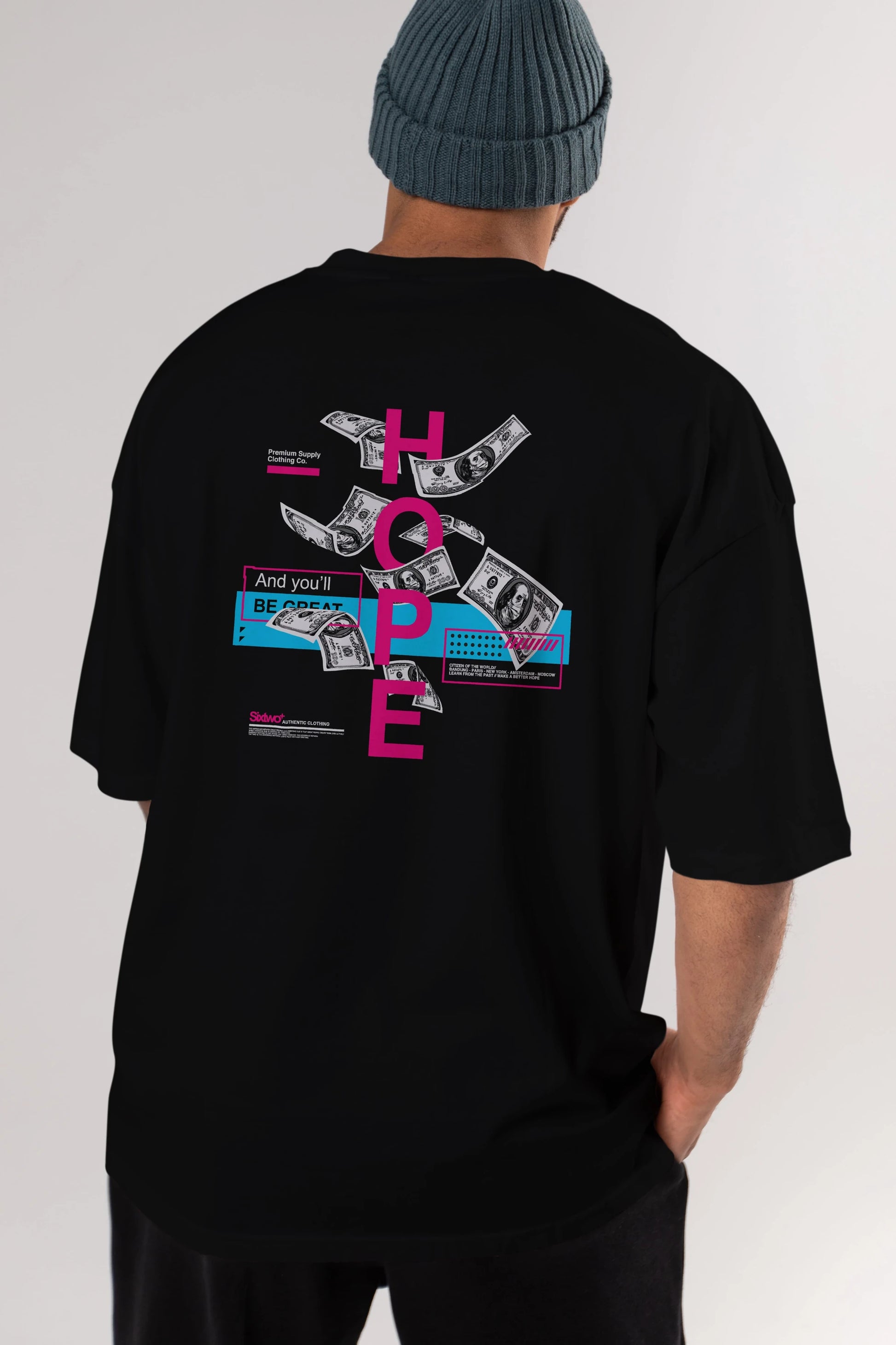 Hope Arka Baskılı Oversize t-shirt Erkek Kadın Unisex