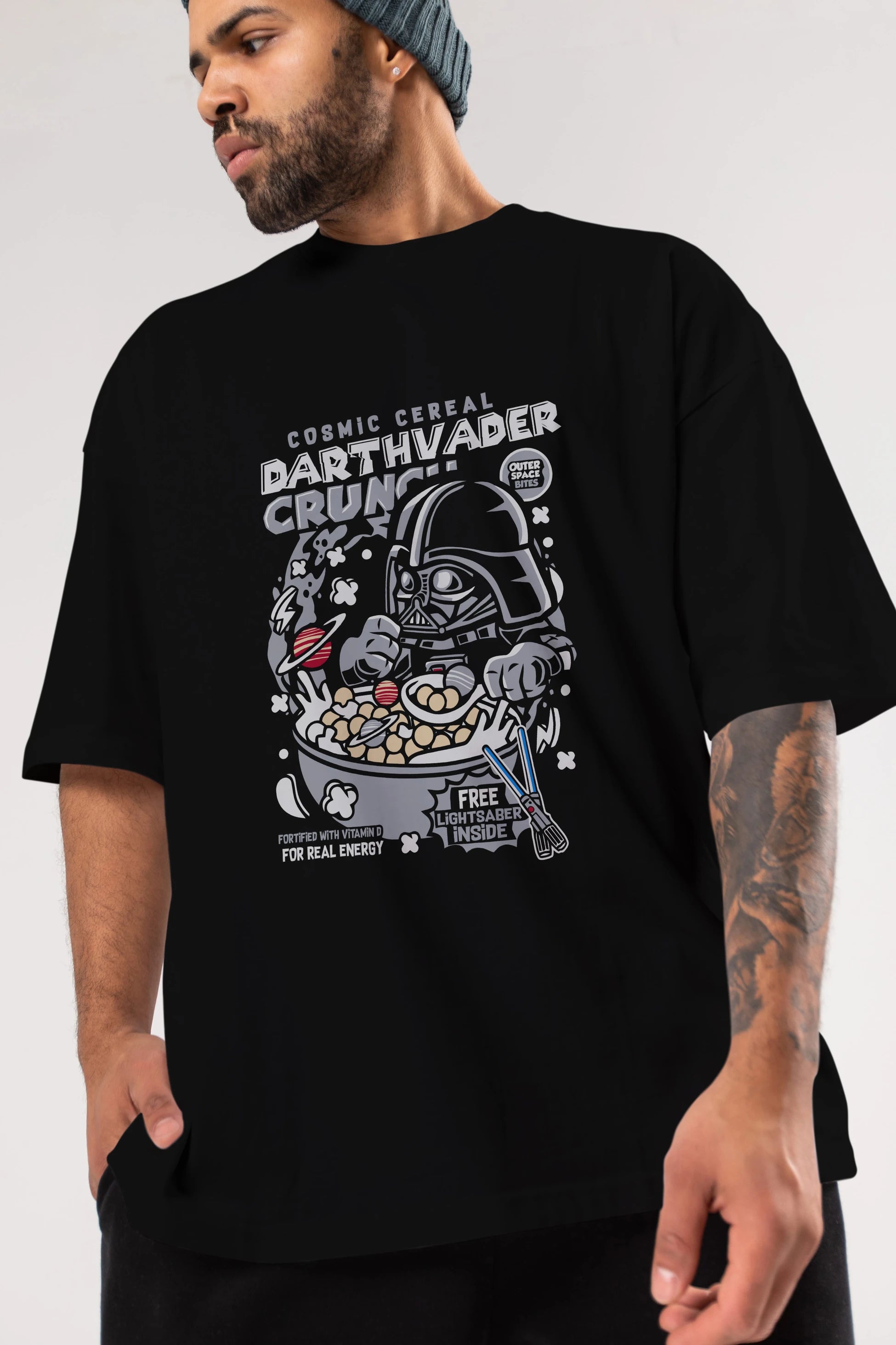 Darth Vader (2) Ön Baskılı Oversize t-shirt Erkek Kadın Unisex %100 Pamuk Bisiklet Yaka tişort