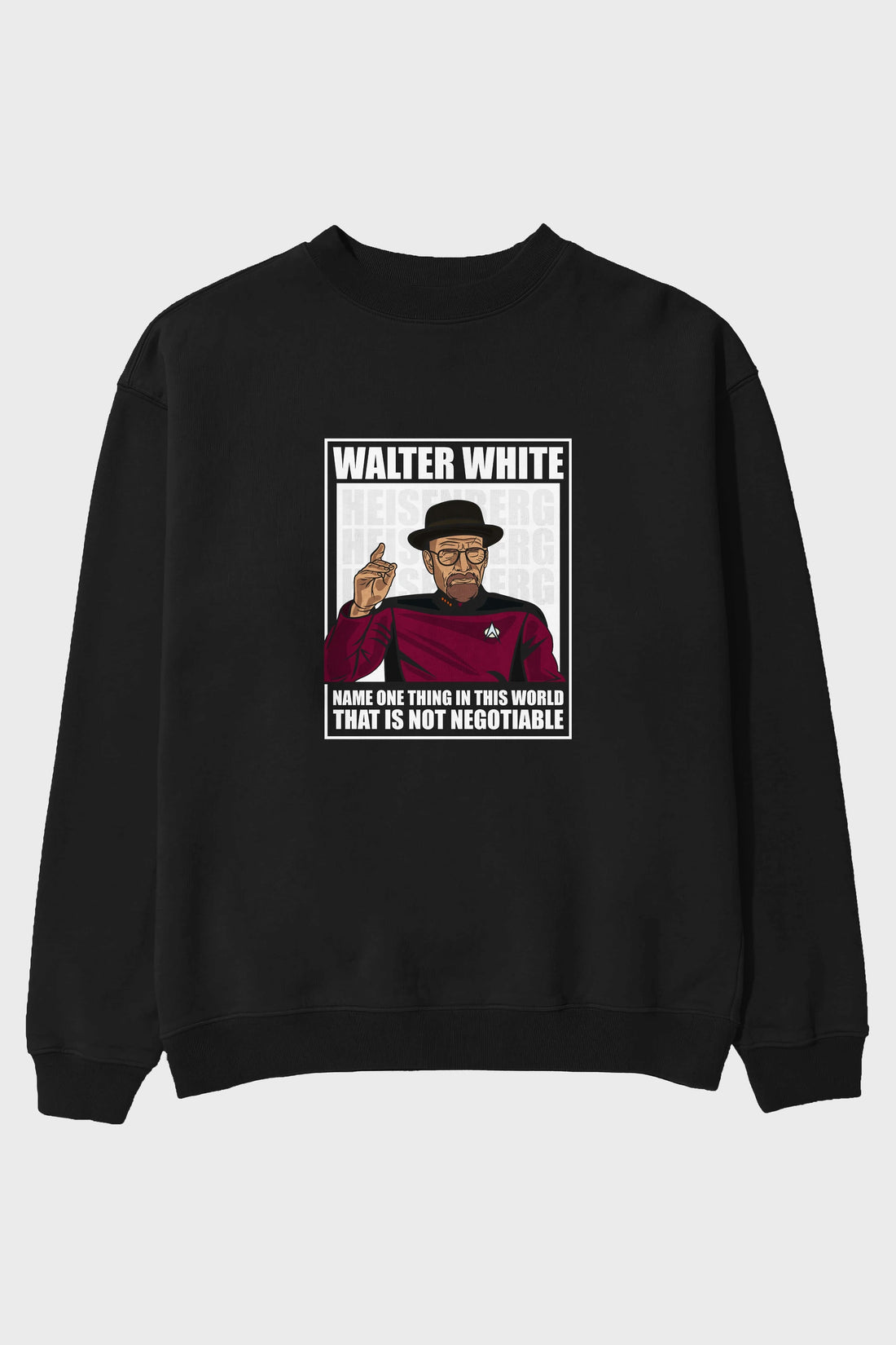 Captain Pixard Heisenberg Ön Baskılı Oversize Sweatshirt Erkek Kadın Unisex
