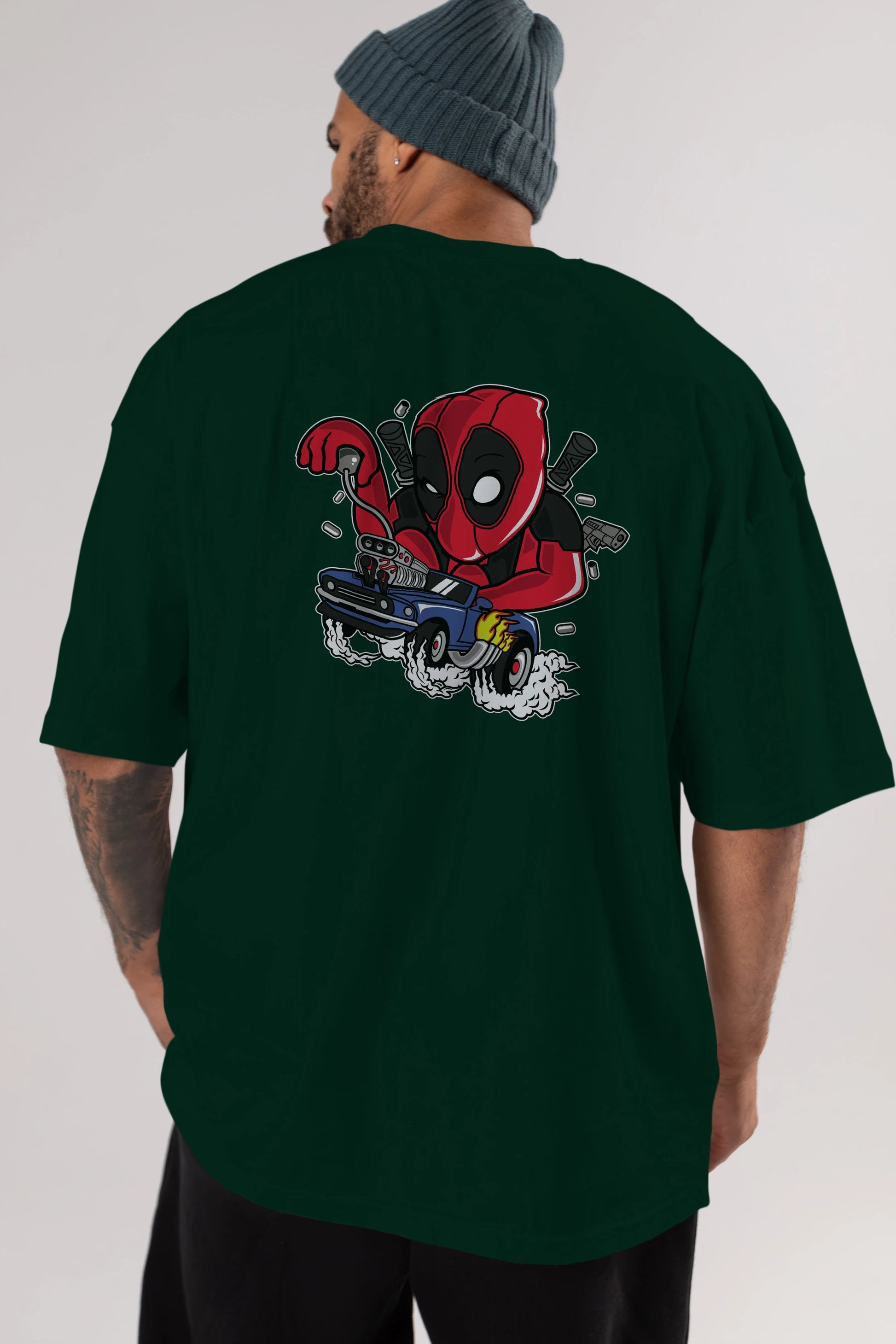 Deadpool (21) Arka Baskılı Oversize t-shirt Erkek Kadın Unisex %100 Pamuk Bisiklet Yaka tişort