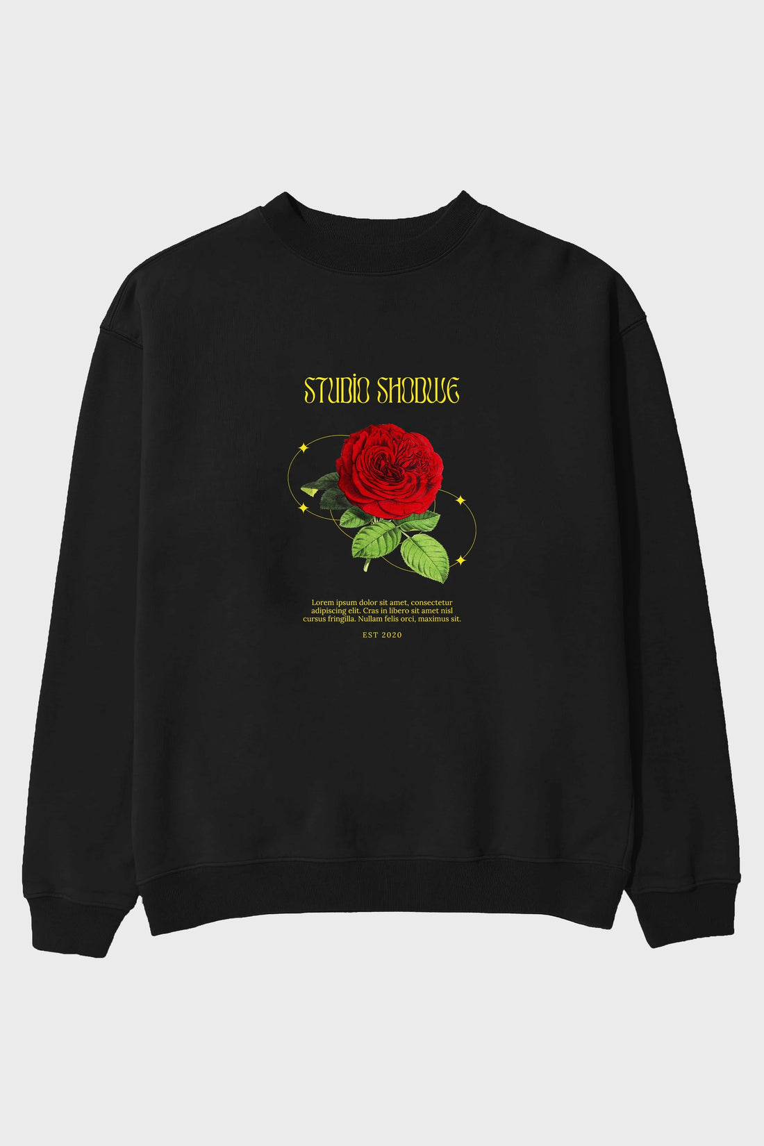 Studio Shodwe Rose Ön Baskılı Oversize Sweatshirt Erkek Kadın Unisex