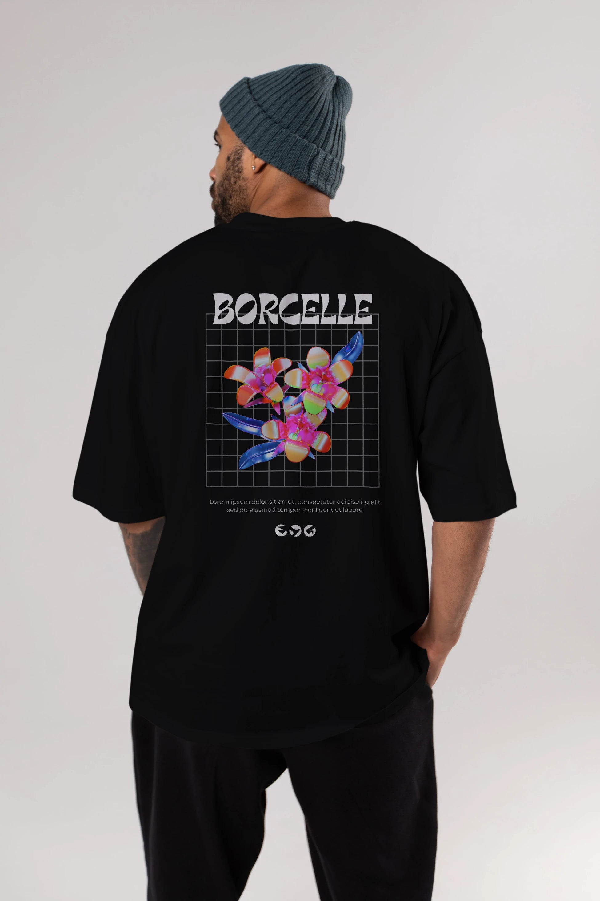Borcelle Streetwear Arka Baskılı Oversize t-shirt Erkek Kadın Unisex