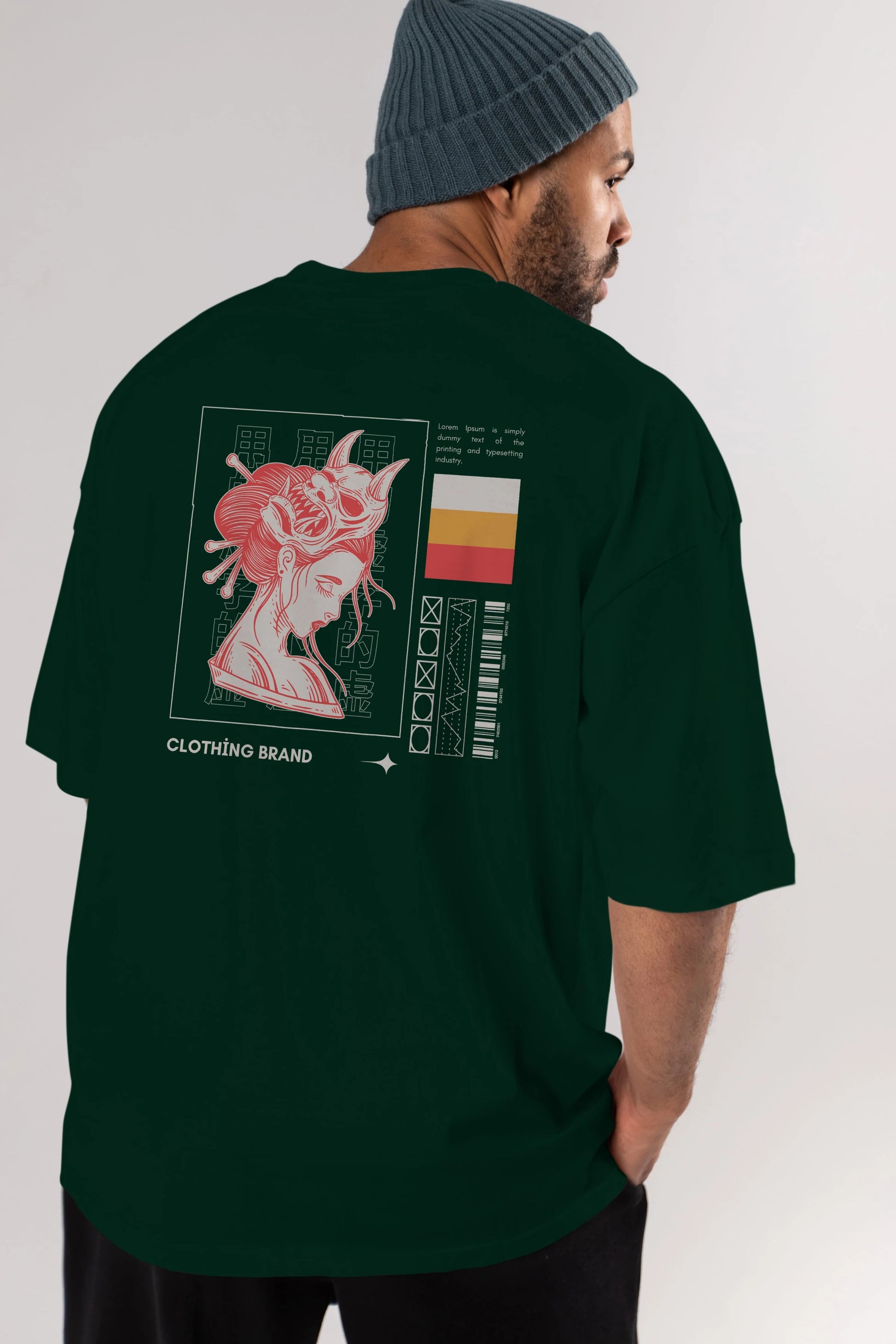 Hipster Japanese Style 2 Arka Baskılı Oversize t-shirt Erkek Kadın Unisex