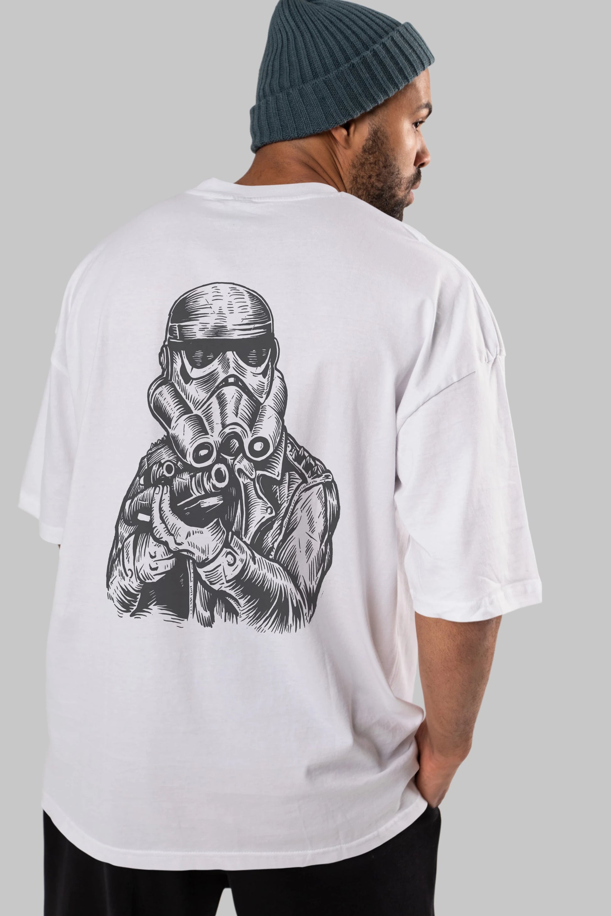 Punktrooper Arka Baskılı Oversize t-shirt Erkek Kadın Unisex %100 Pamuk