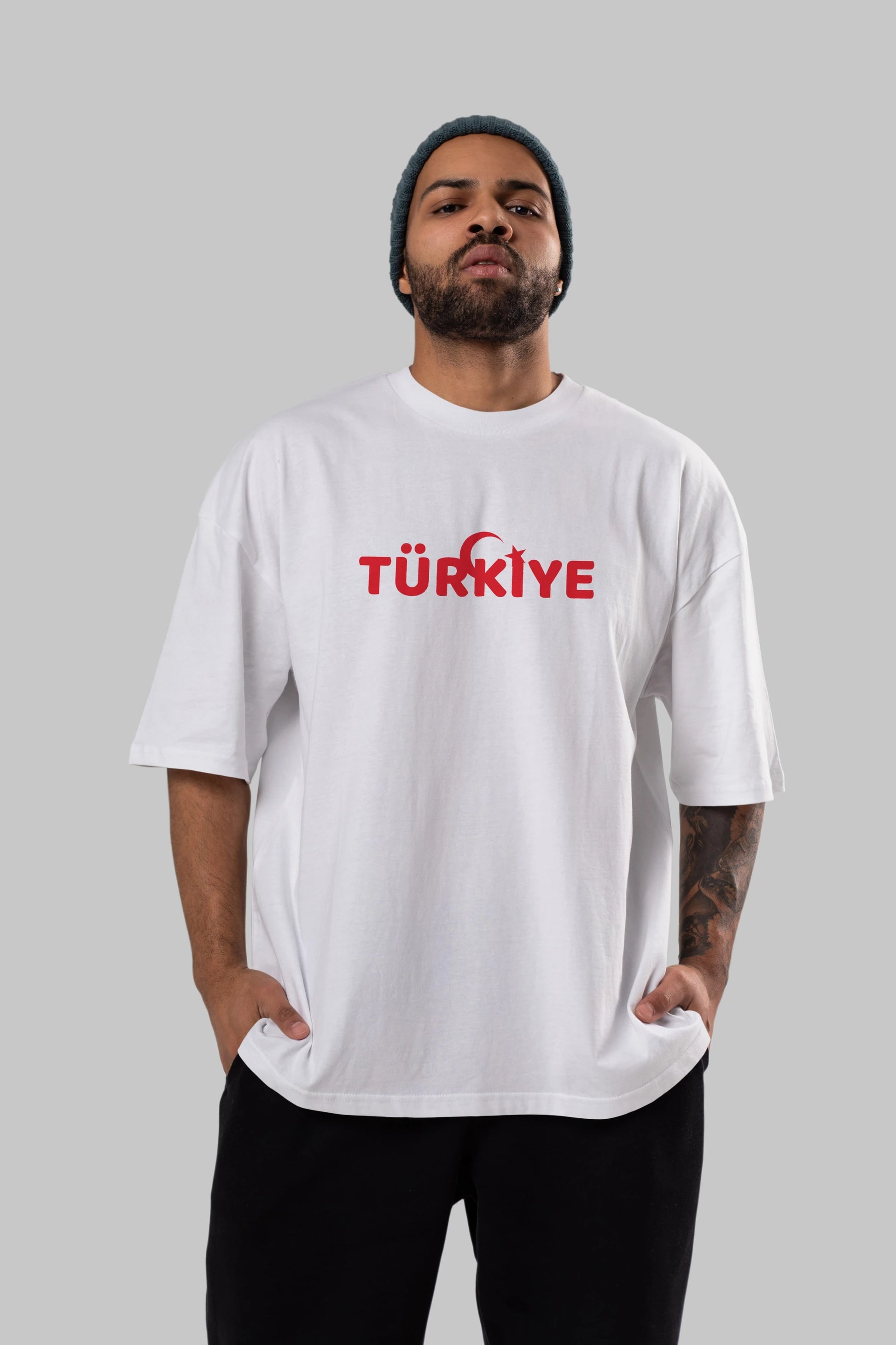 Türkiye Ön Baskılı Oversize t-shirt %100 pamuk Erkek Kadın Unisex