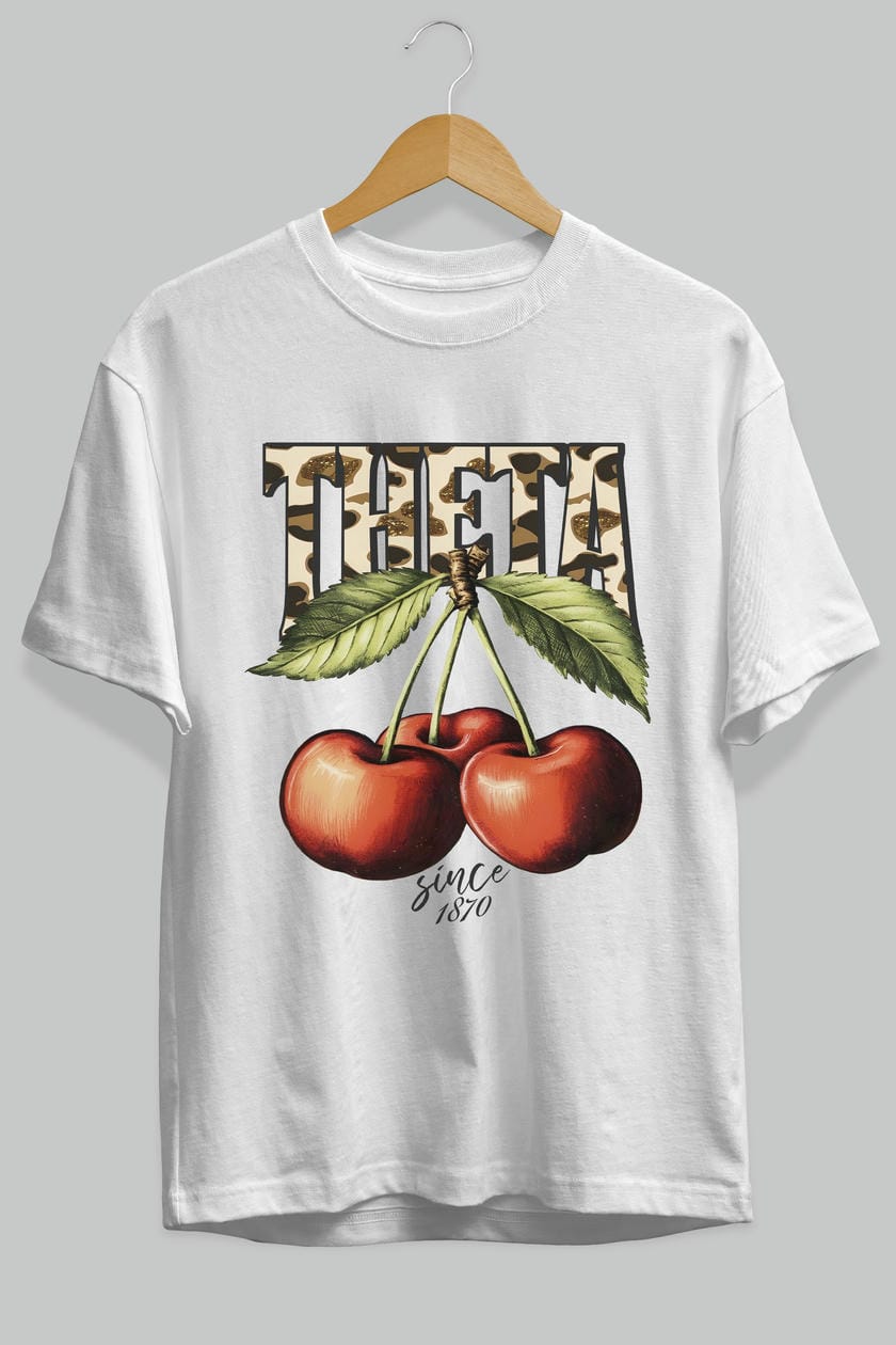 Cherry Cherries 9 Ön Baskılı Oversize t-shirt Erkek Kadın Pamuk Bisiklet Yaka tişort