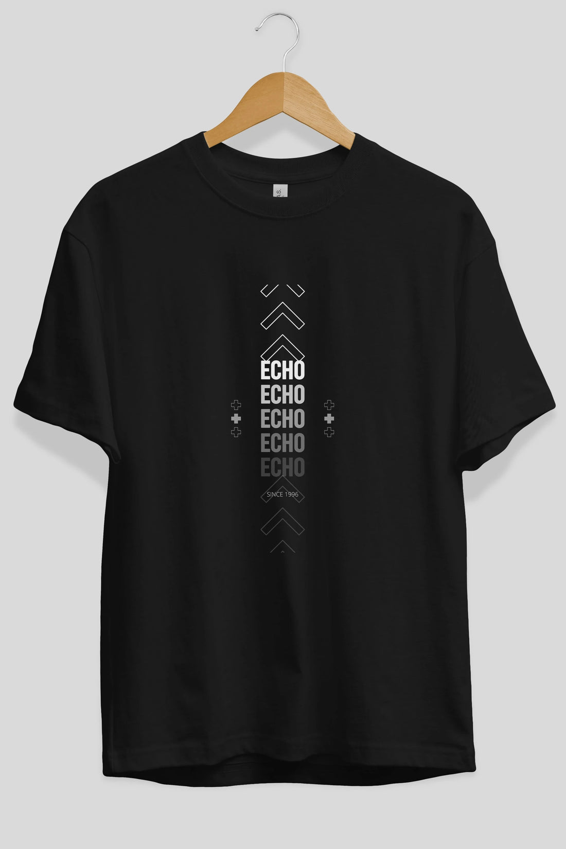 Echo Yazılı Ön Baskılı Oversize t-shirt Erkek Kadın Unisex