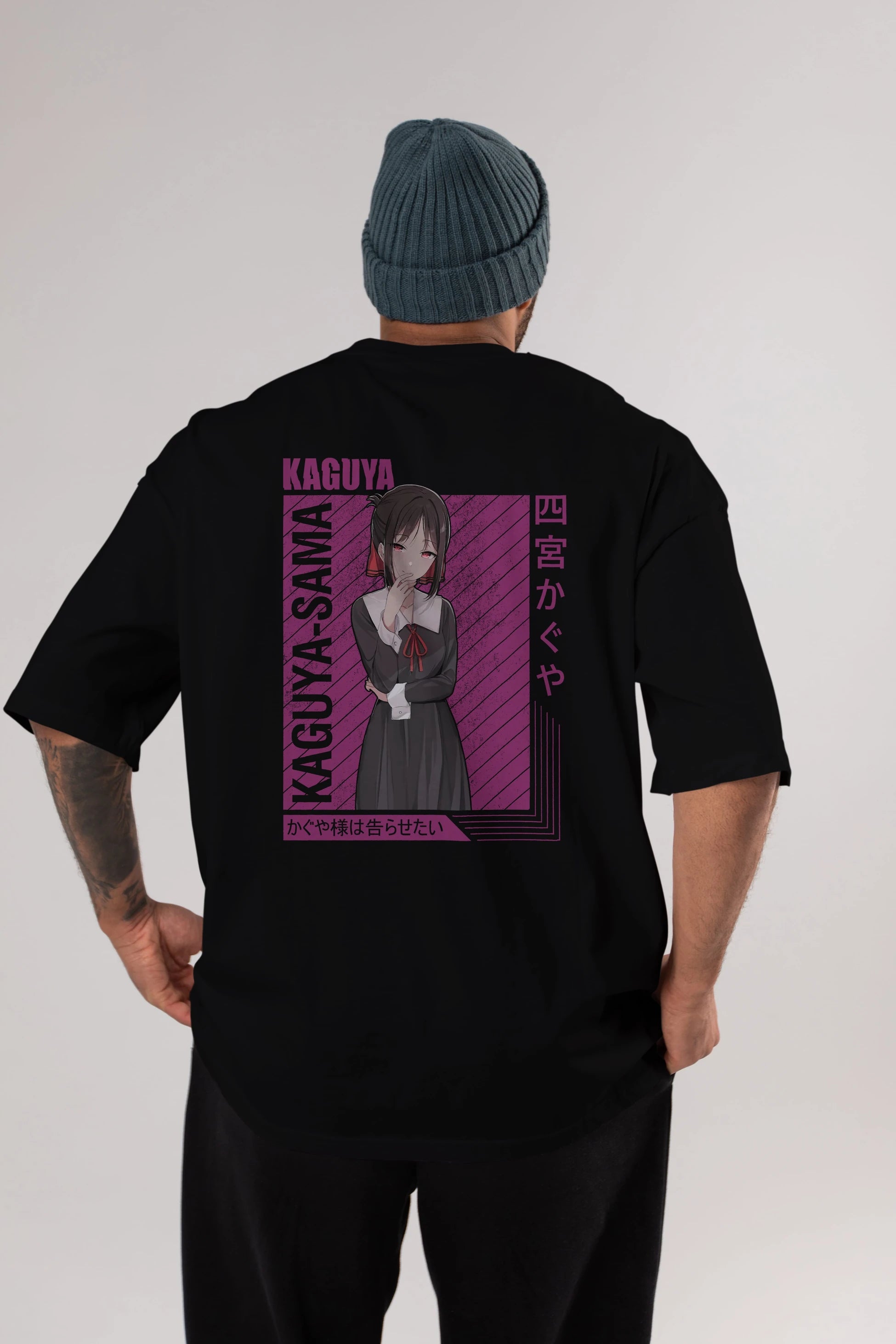 Kaguya Shinomiya 4 1 Anime Arka Baskılı Oversize t-shirt Erkek Kadın Unisex