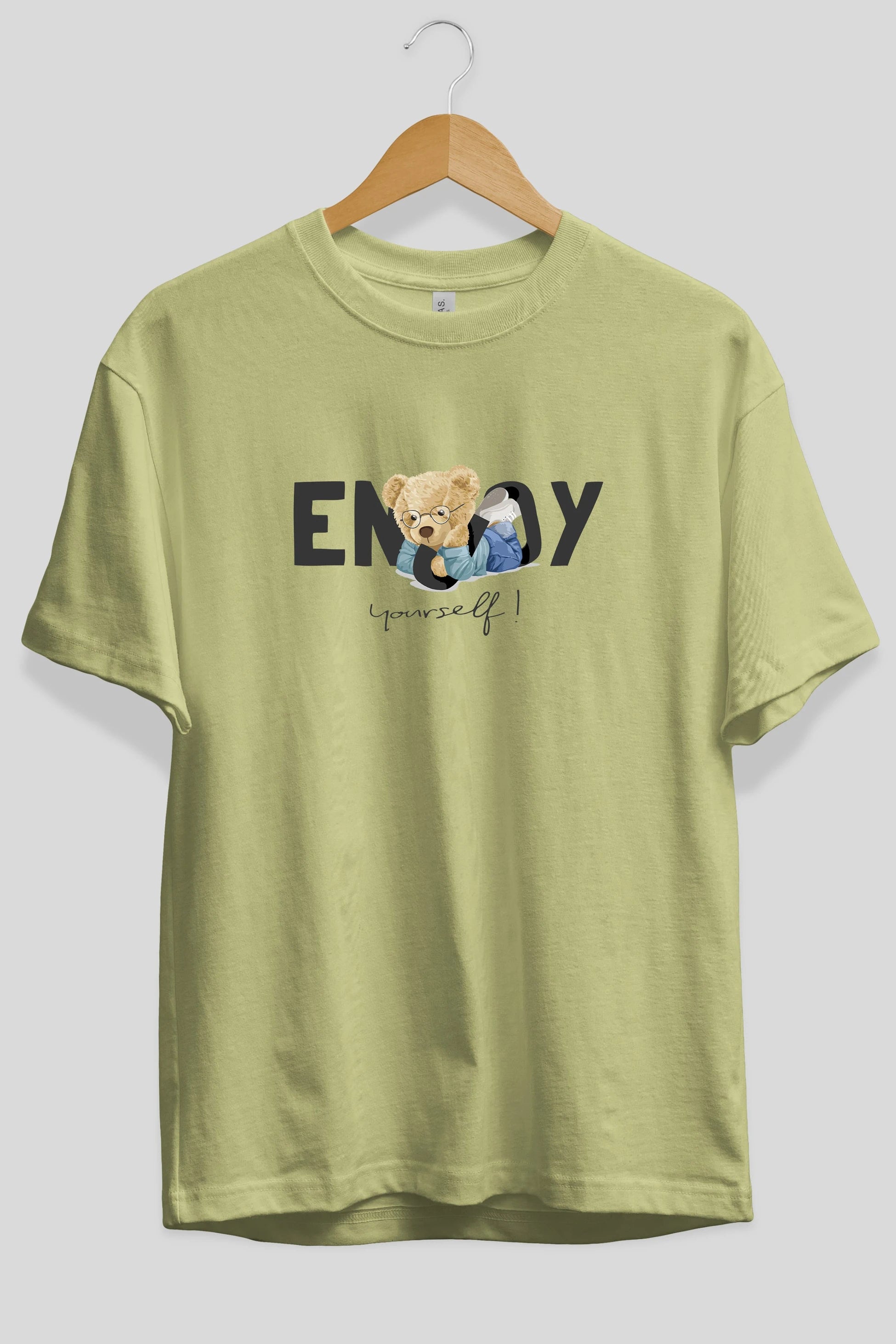 Teddy Bear Yourself Ön Baskılı Oversize t-shirt Erkek Kadın Unisex %100 Pamuk