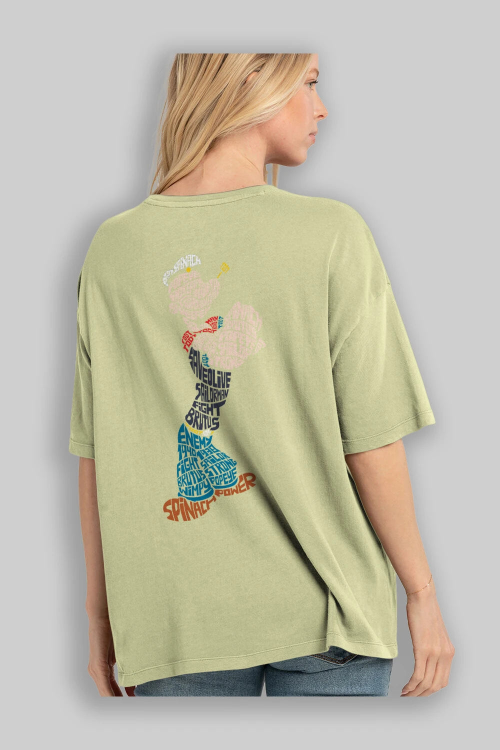 Sailorman Arka Baskılı Oversize t-shirt %100 pamuk Erkek Kadın Unisex