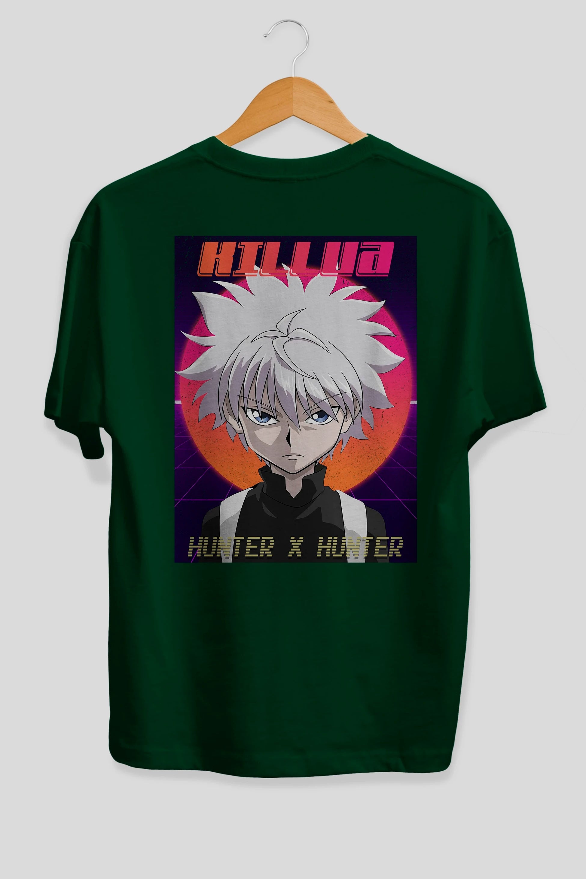 Killua Zoldyck 12 1 Anime Arka Baskılı Oversize t-shirt Erkek Kadın Unisex
