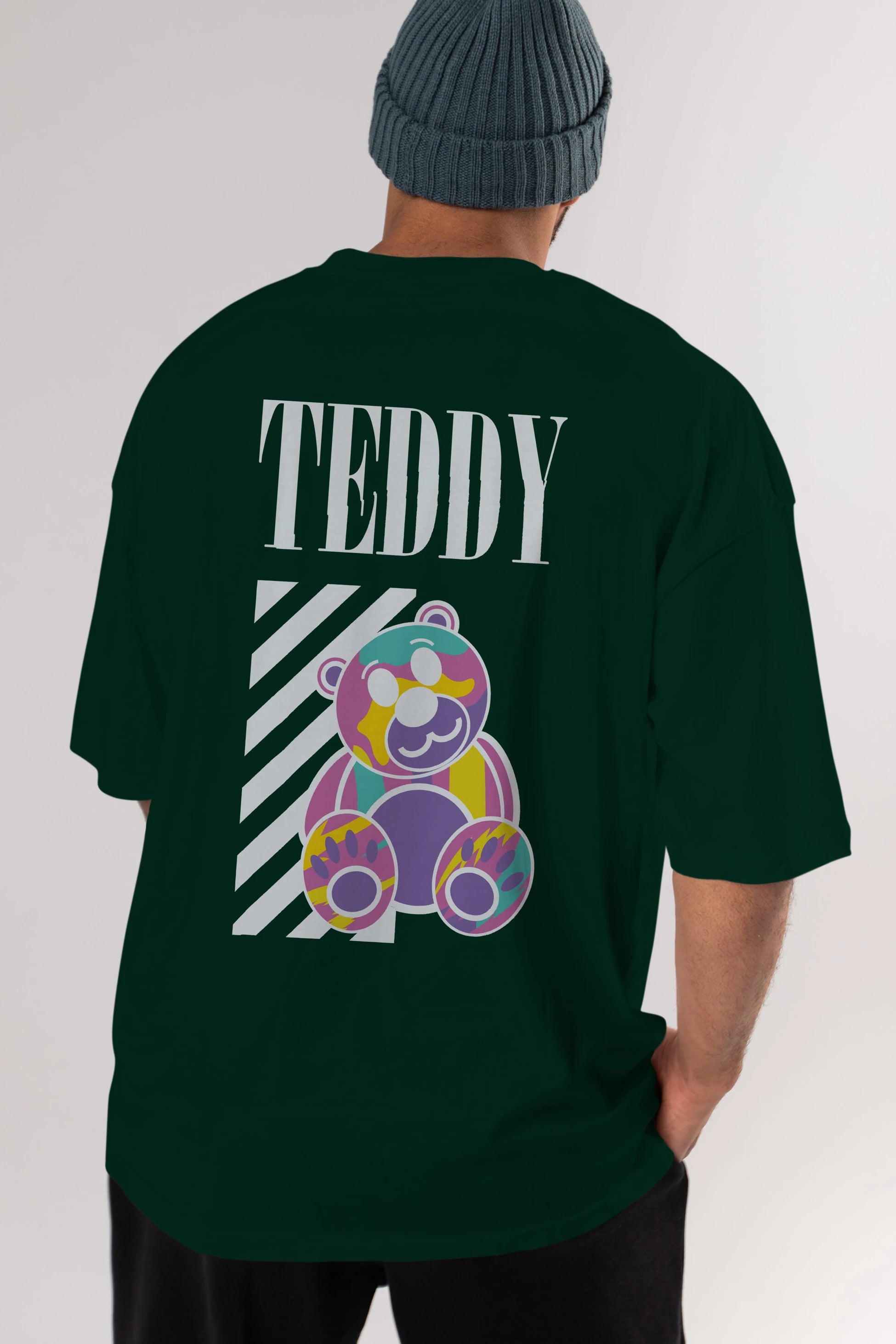 Teddy Bear 2 Arka Baskılı Oversize t-shirt Erkek Kadın Unisex