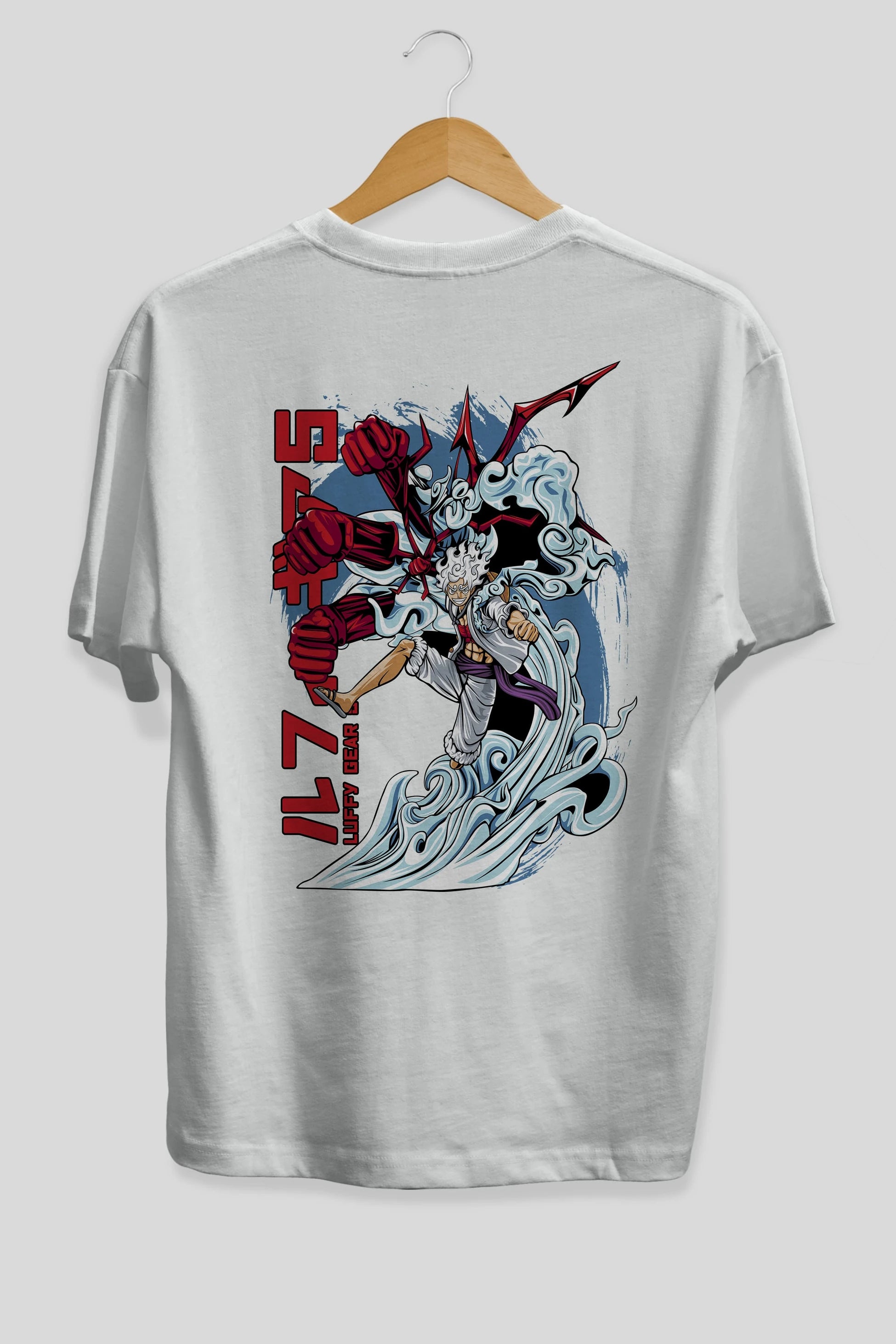 MONKEY D. LUFFY GEAR5 2 Anime Arka Baskılı Oversize t-shirt Erkek Kadın Unisex